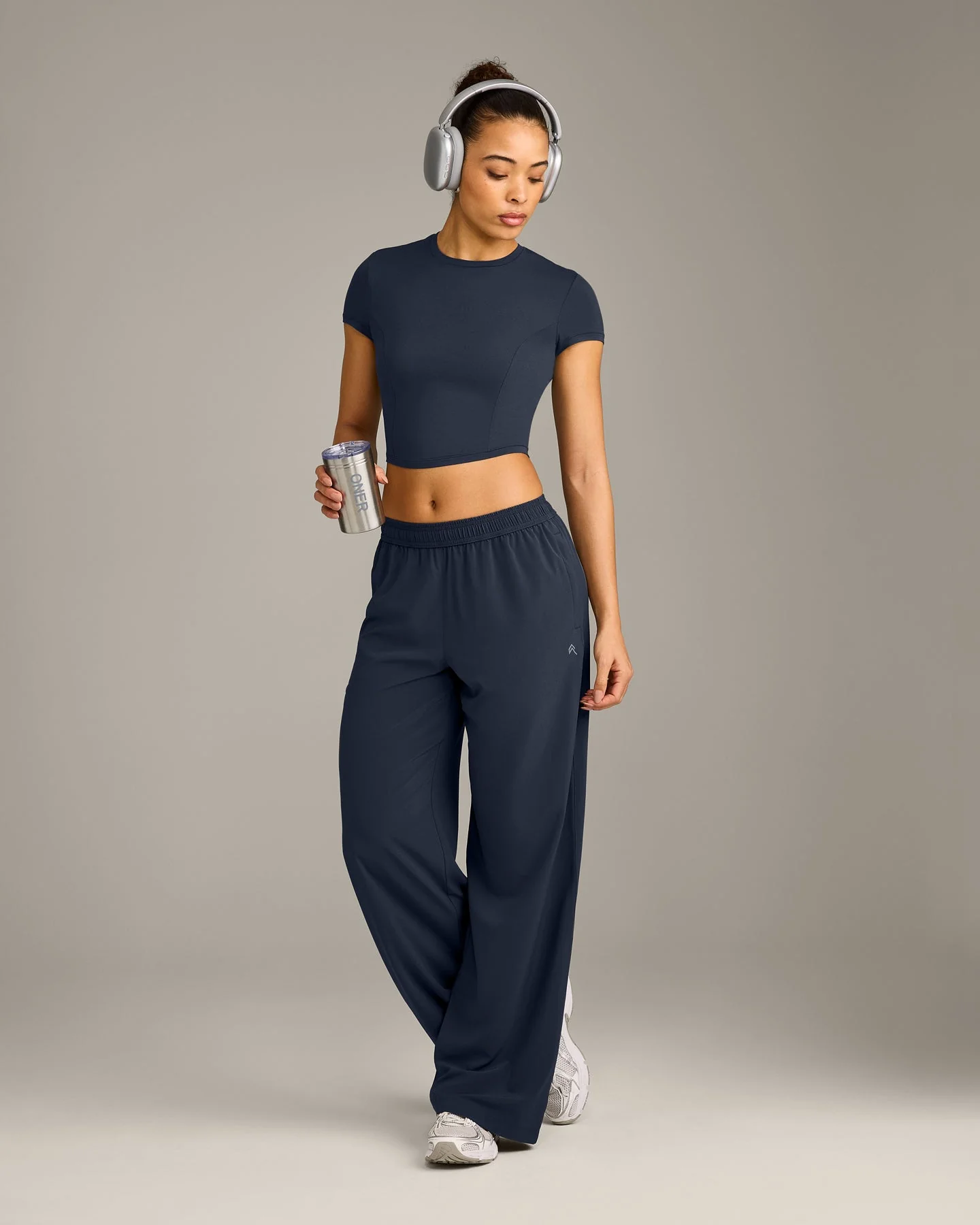 AirMove™ Straight Leg Pants with Reflective Logo | True Blue - Image 3