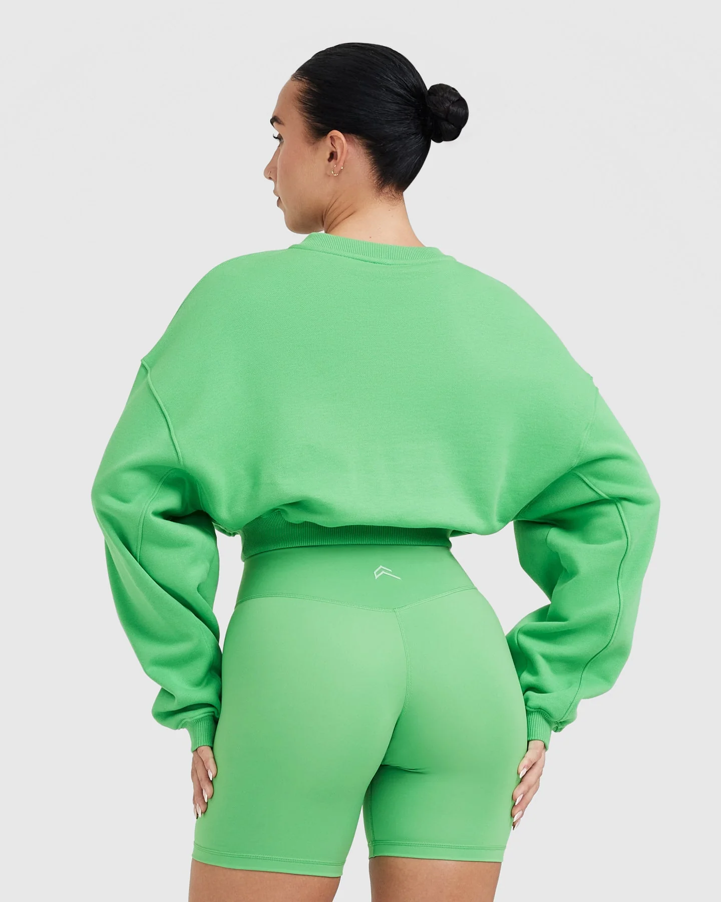All Day Est 2020 Crop V Neck Sweatshirt | Jade - Image 2