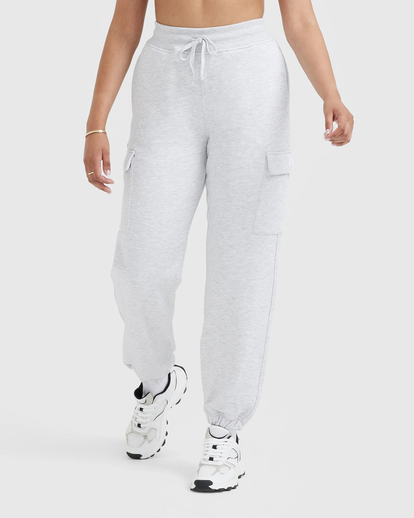 All Day Lightweight Cargo Joggers | Light Grey Marl