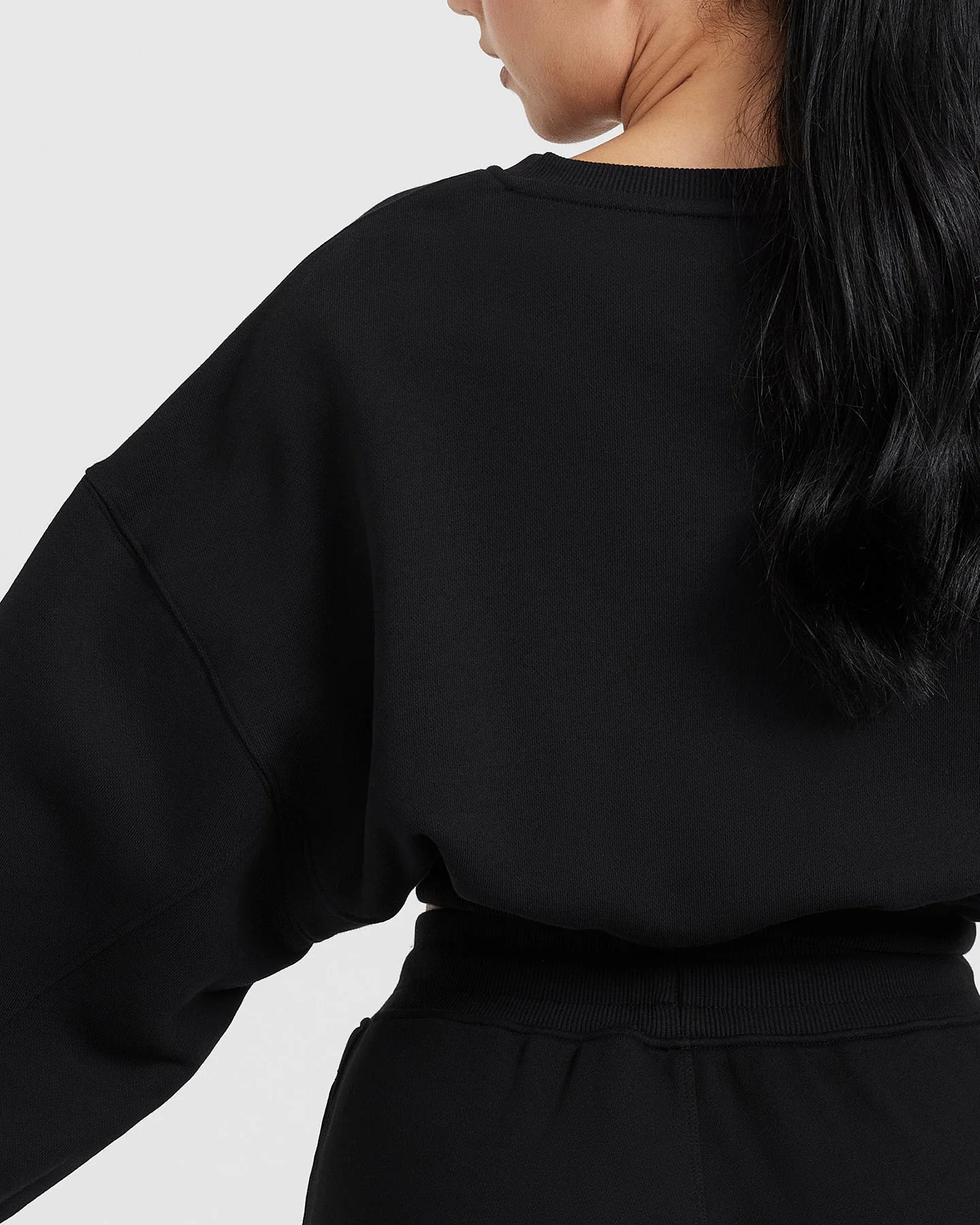 All Day Lightweight Oversized V Neck Sweatshirt | Black - Image 5