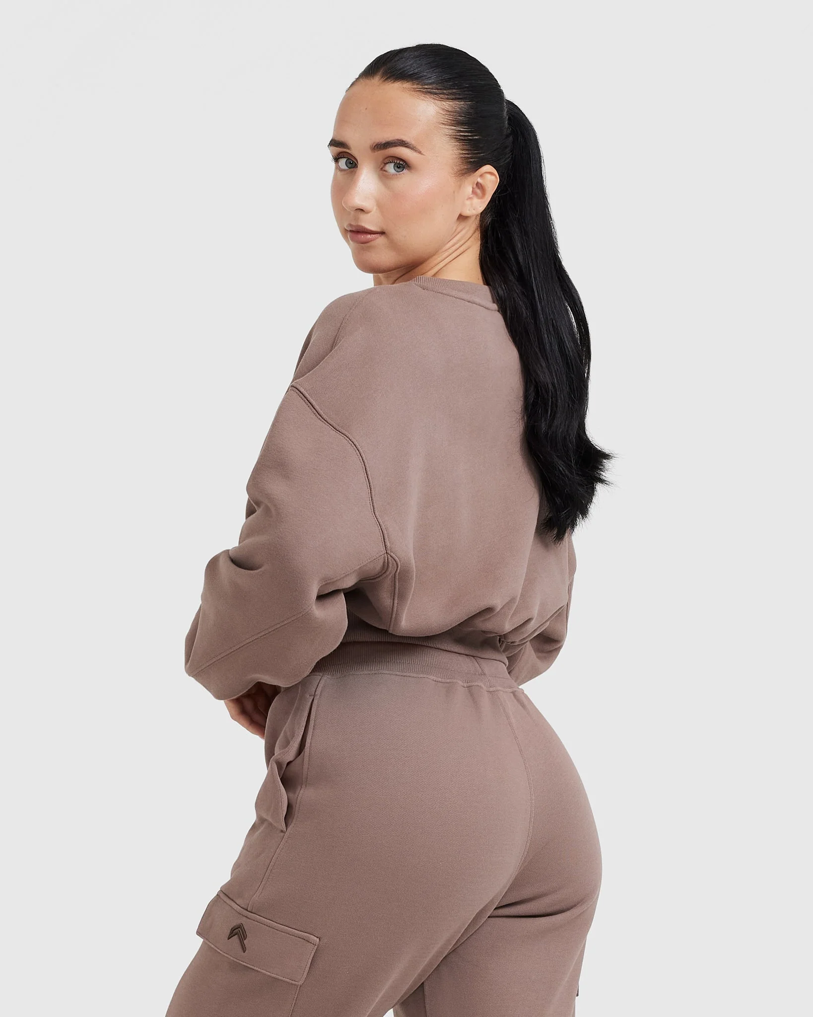 All Day Lightweight Oversized V Neck Sweatshirt | Cool Brown - Image 2