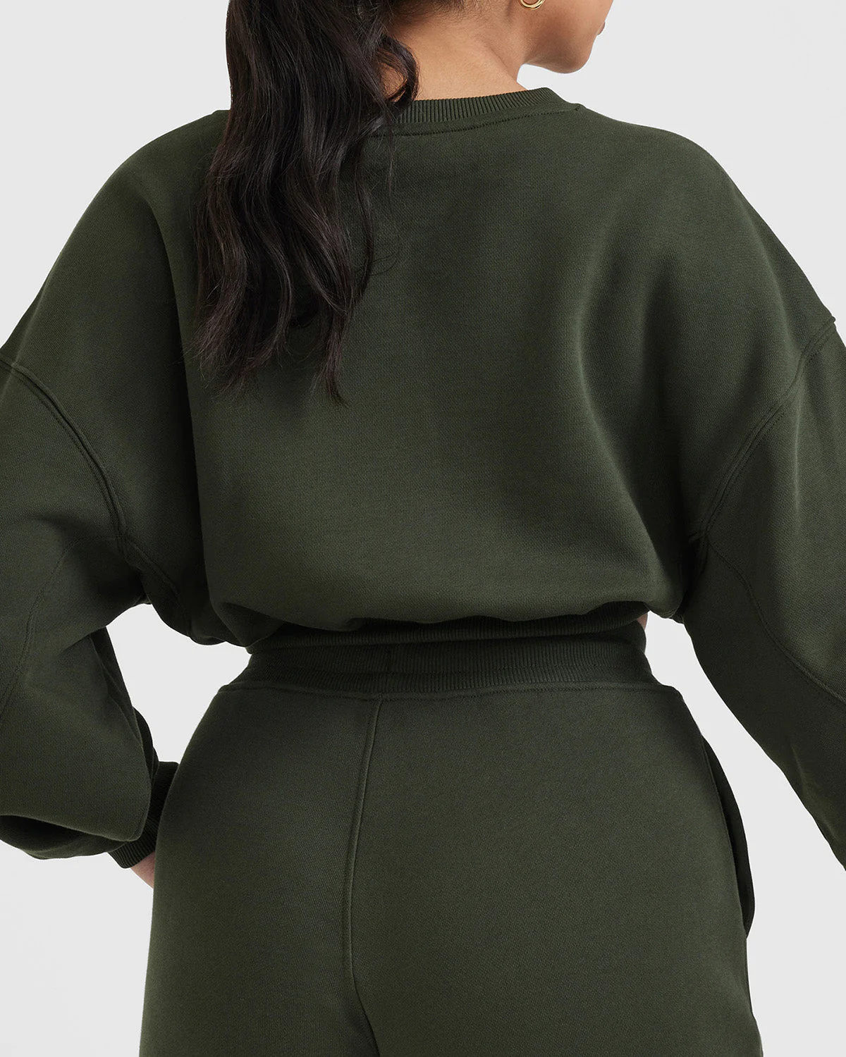 All Day Lightweight Oversized V Neck Sweatshirt | Khaki - Image 5