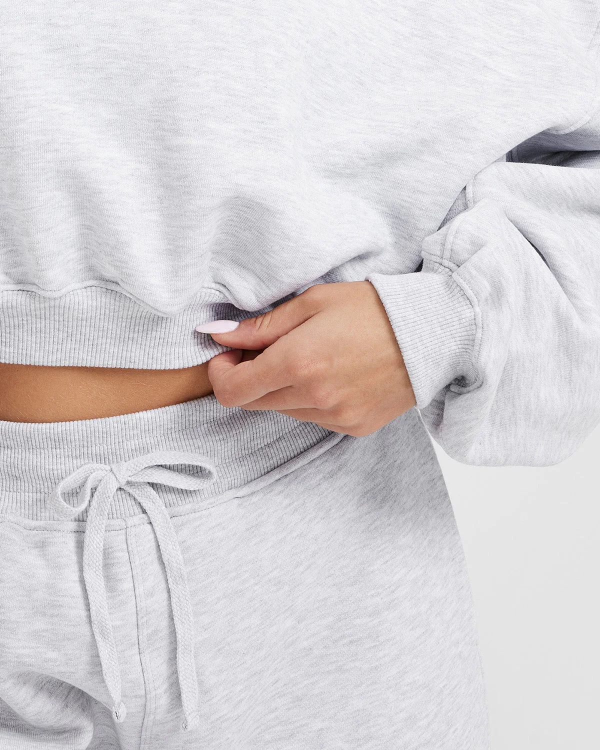 All Day Lightweight Oversized V Neck Sweatshirt | Light Grey Marl - Image 4