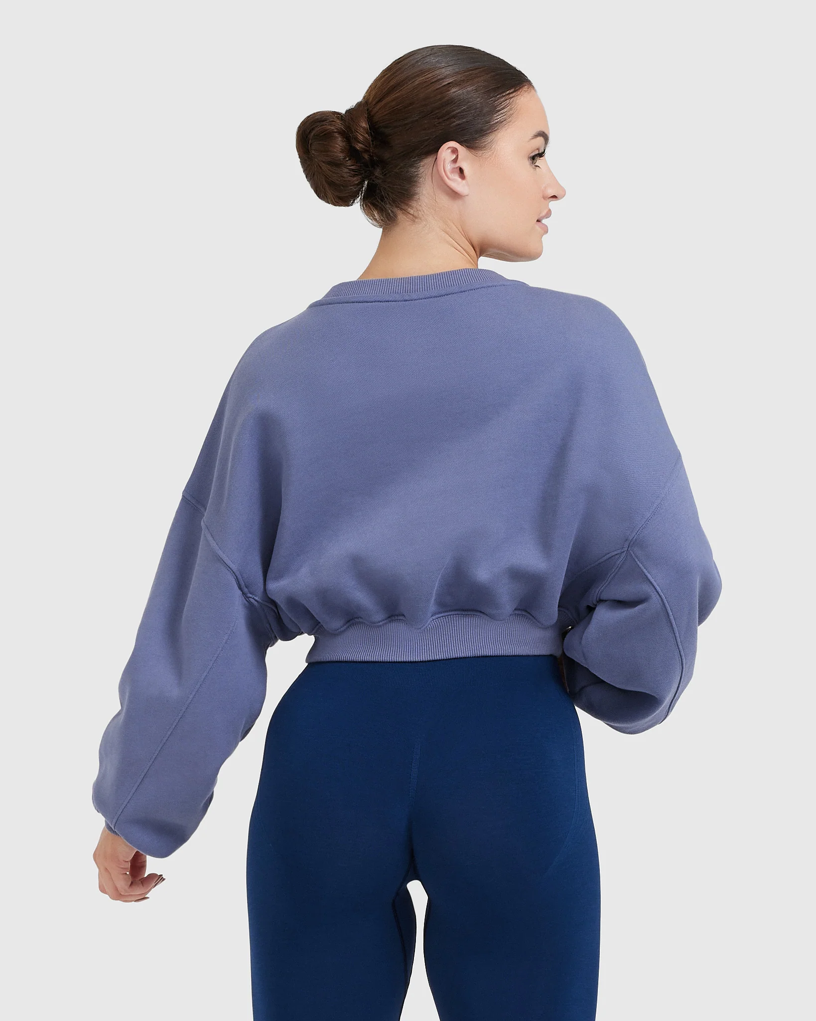 All Day Lightweight Oversized V Neck Sweatshirt | Slate Blue - Image 2