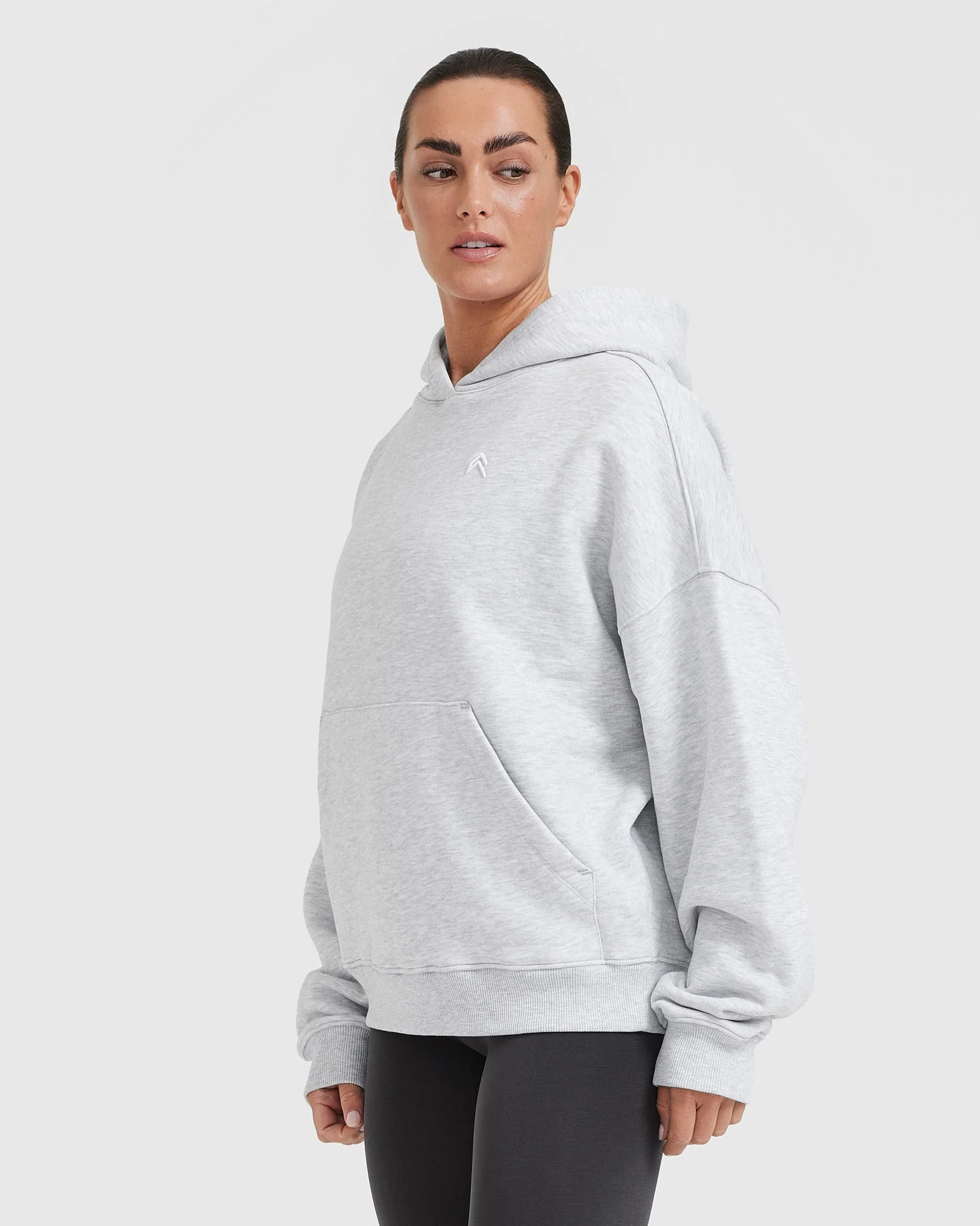 All Day Oversized Hoodie | Light Grey Marl - Image 3