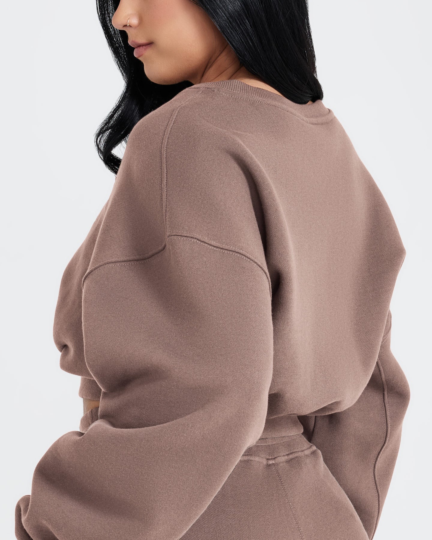 All Day Oversized V Neck Sweatshirt | Cool Brown - Image 5