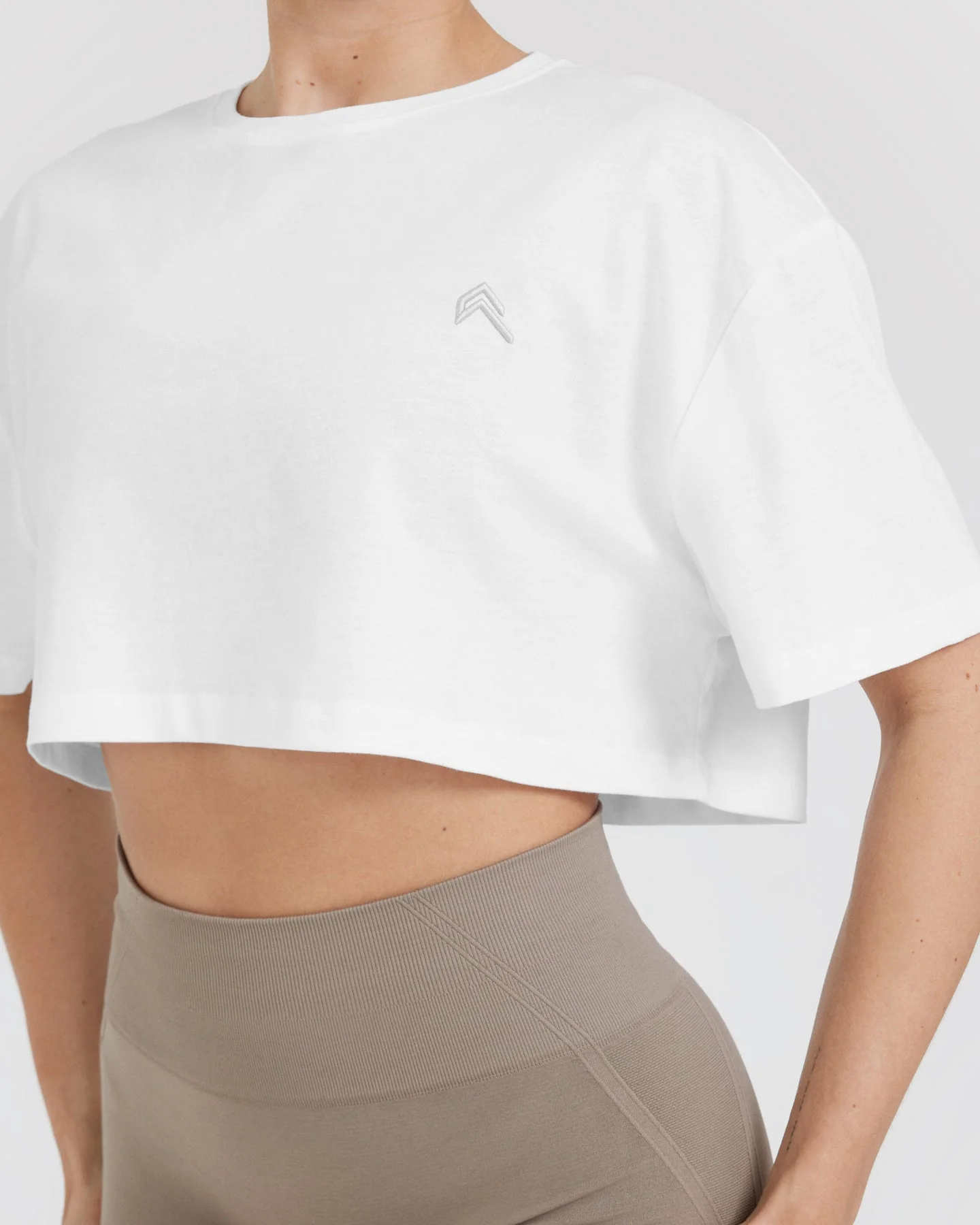 Classic Crop Lightweight T-Shirt | White - Image 5