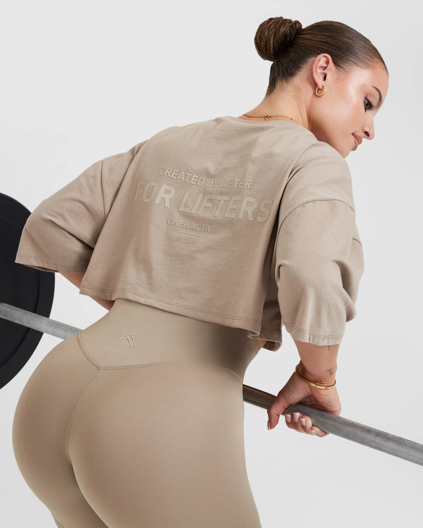 Classic Lifters Graphic Relaxed Crop Lightweight T-Shirt | Sandstone - Image 6