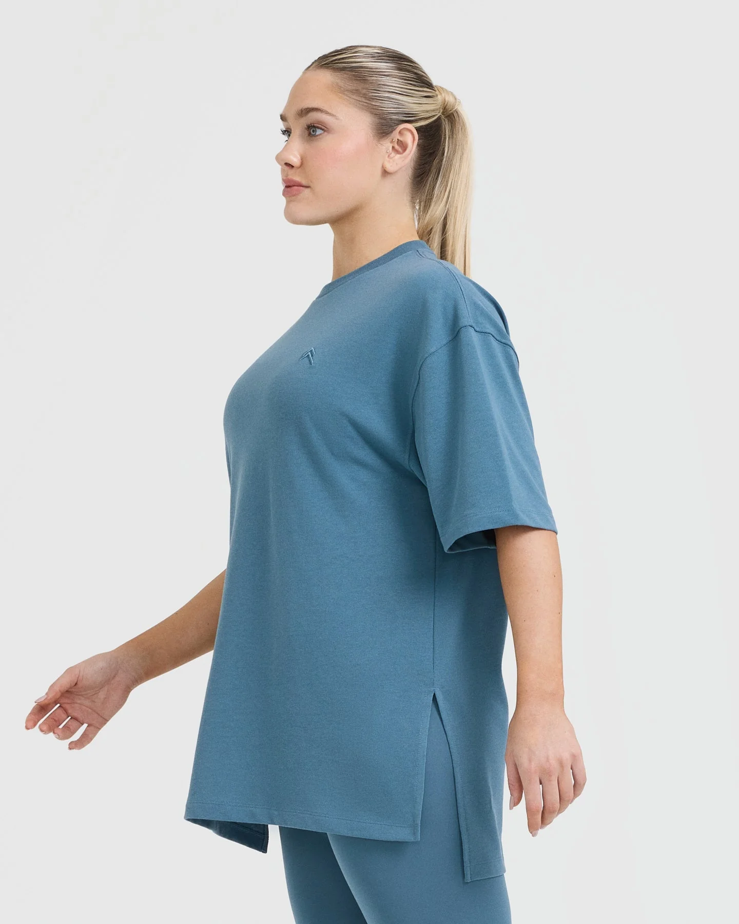 Classic Longline T-Shirt | Moonstone Blue - Image 3