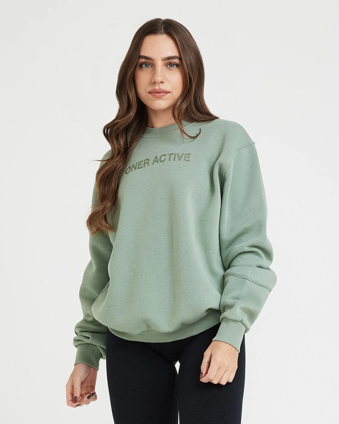 Classic Lounge Oversized Crew Neck | Sage - Image 2