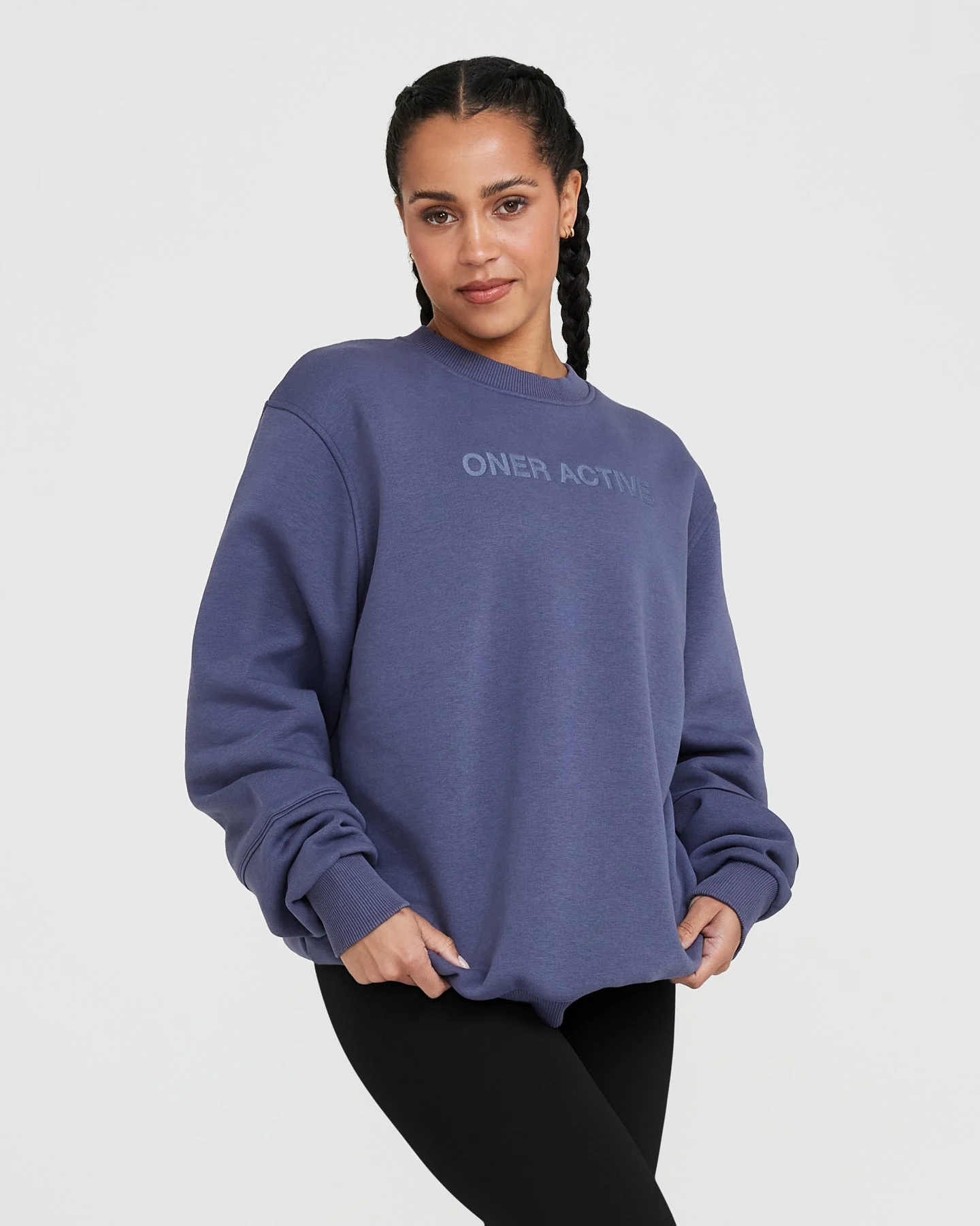 Classic Lounge Oversized Crew Neck | Slate Blue - Image 3