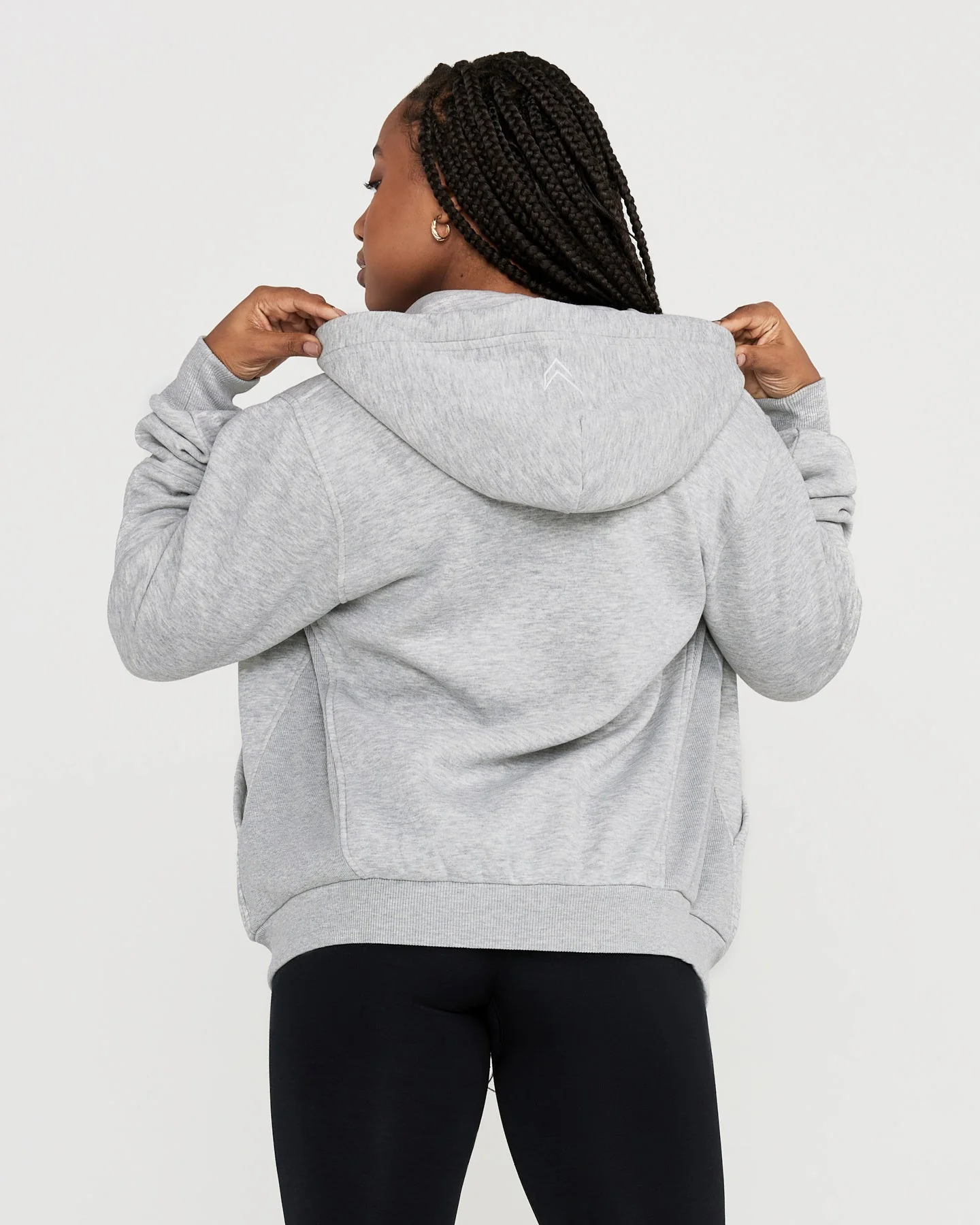 Classic Lounge Oversized Zip Through Hoodie | Silver Grey Marl - Image 2