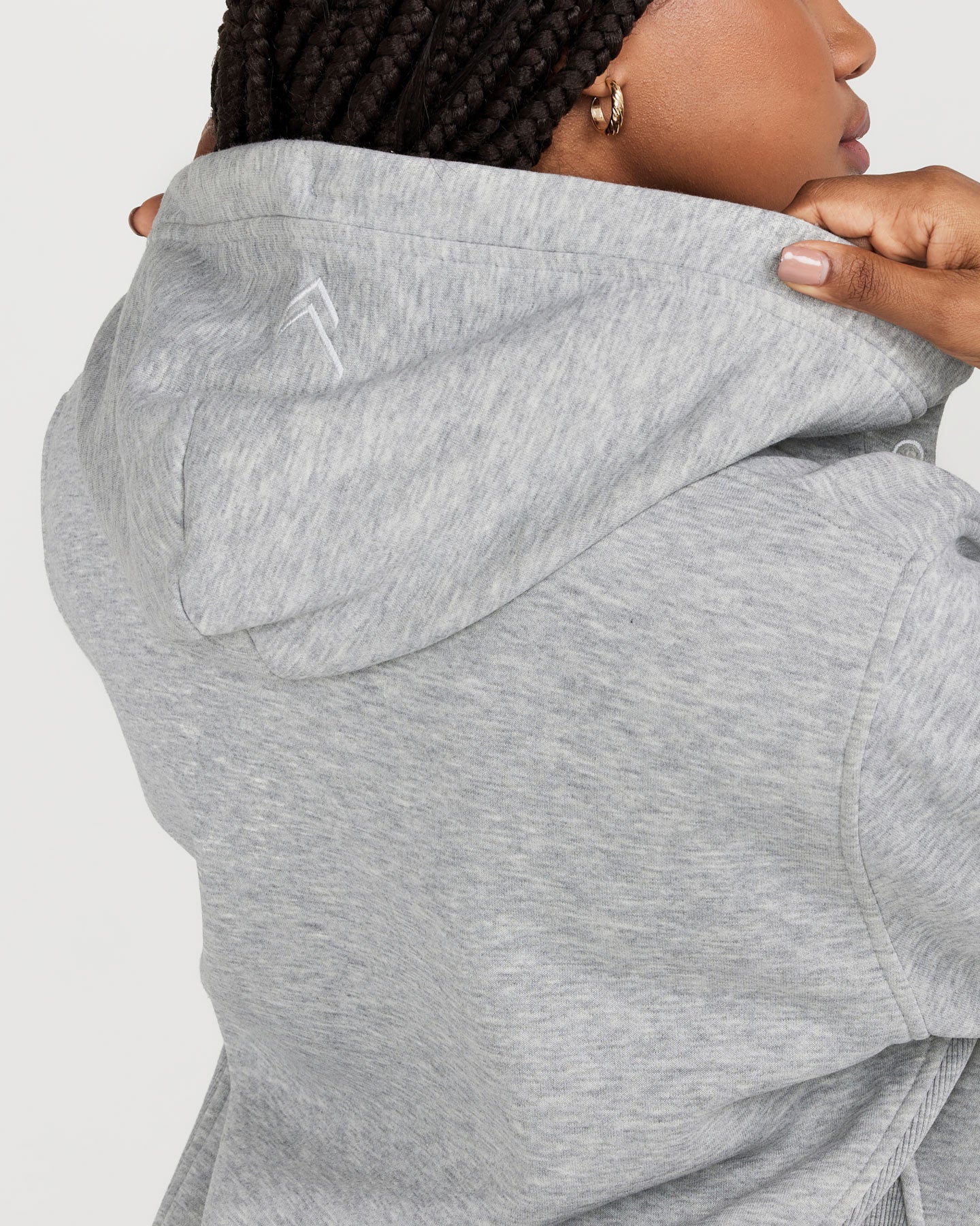 Classic Lounge Oversized Zip Through Hoodie | Silver Grey Marl - Image 4