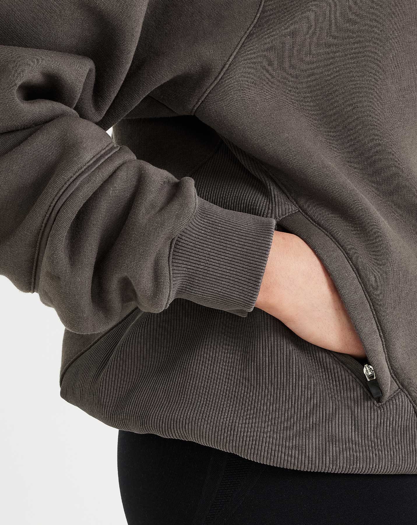 Classic Lounge 1/2 Zip Sweatshirt | Deep Taupe - Image 5