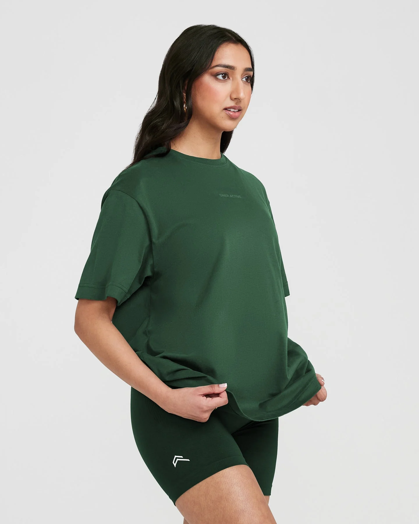 Classic Mirror Graphic Oversized T-Shirt | Washed Evergreen - Image 3