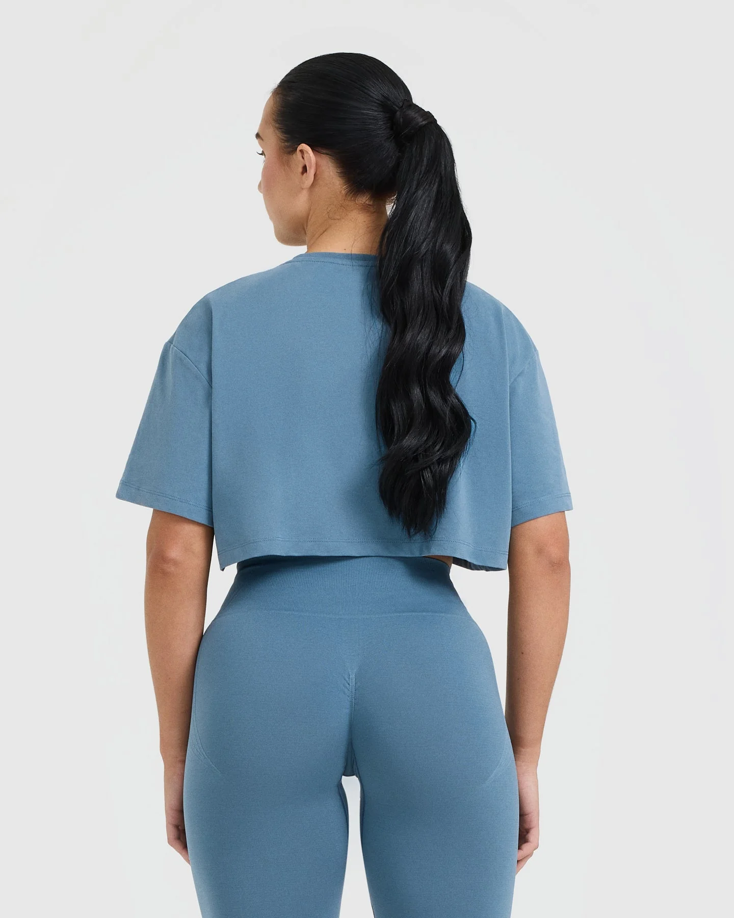 Classic Oner Graphic Crop Lightweight T-Shirt | Moonstone Blue - Image 2