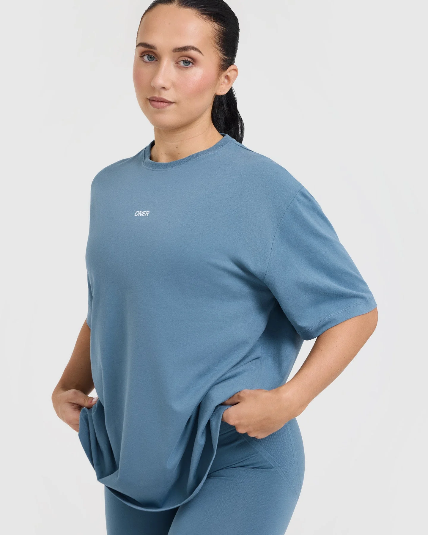 Classic Oner Graphic Oversized Lightweight T-Shirt | Moonstone Blue - Image 5