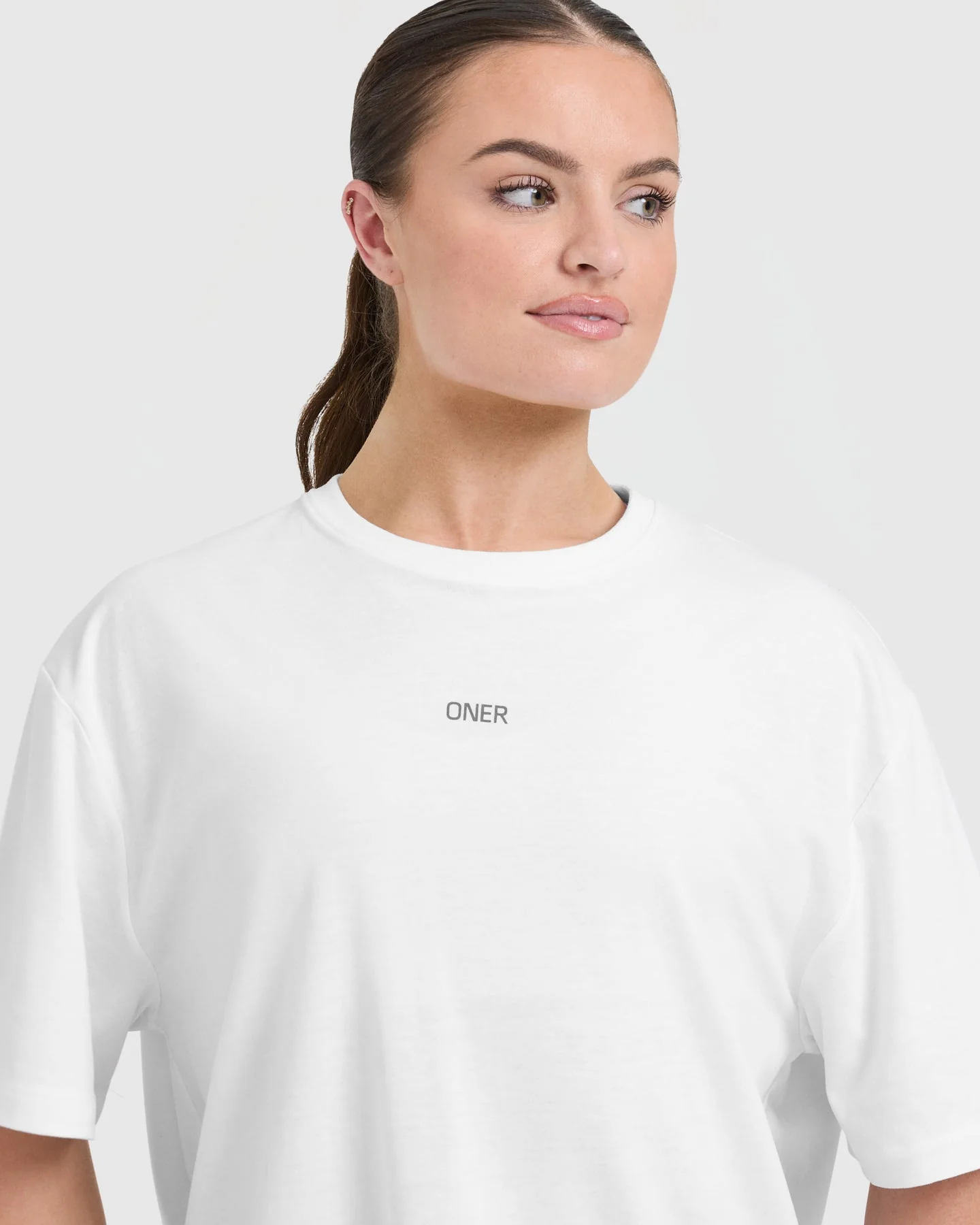 Classic Oner Graphic Oversized Lightweight T-Shirt | White - Image 4
