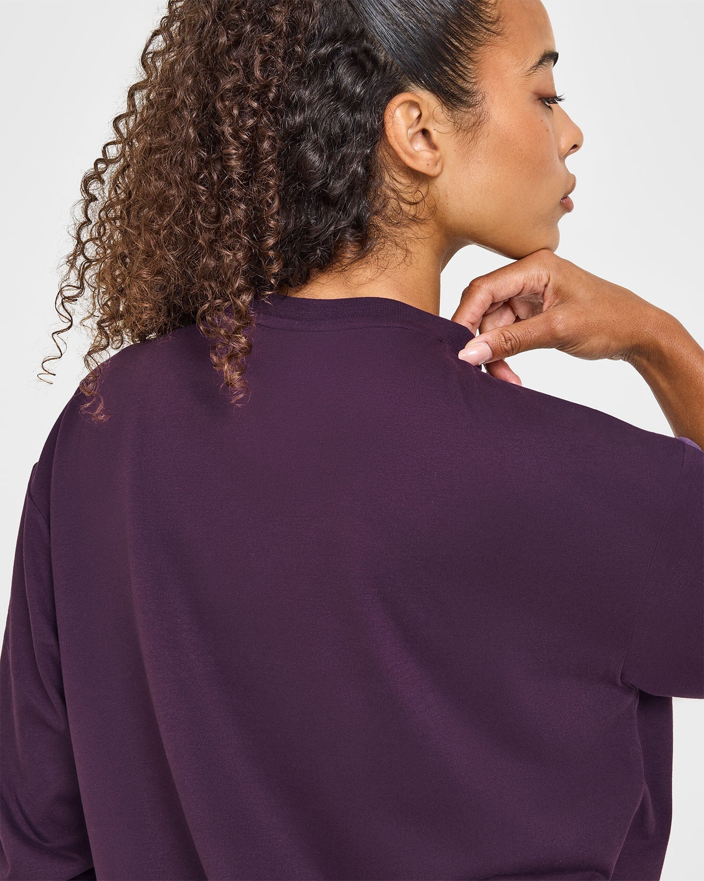 Classic Oversized Lightweight Long Sleeve Top | Blackberry Purple - Image 4