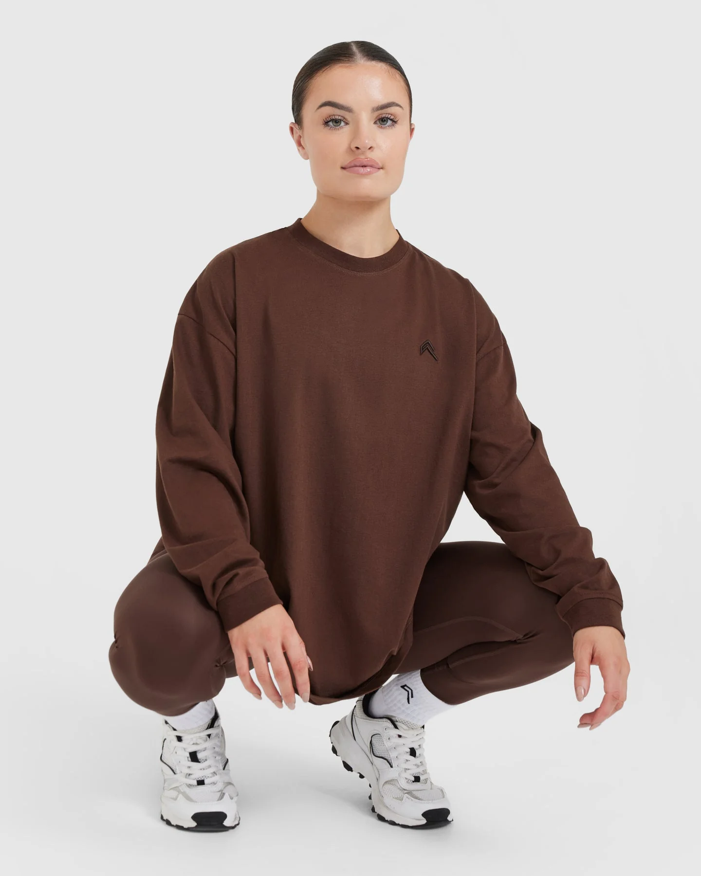 Classic Oversized Lightweight Long Sleeve Top | Espresso - Image 5