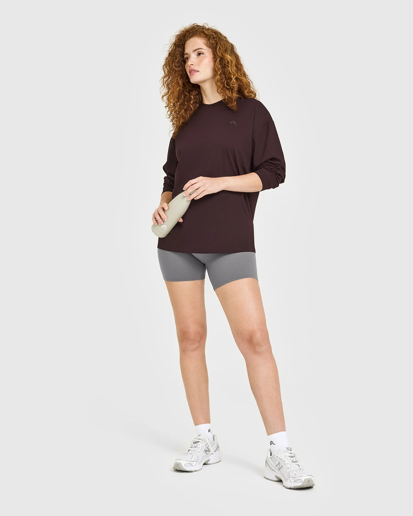 Classic Oversized Lightweight Long Sleeve Top | Plum Brown - Image 3
