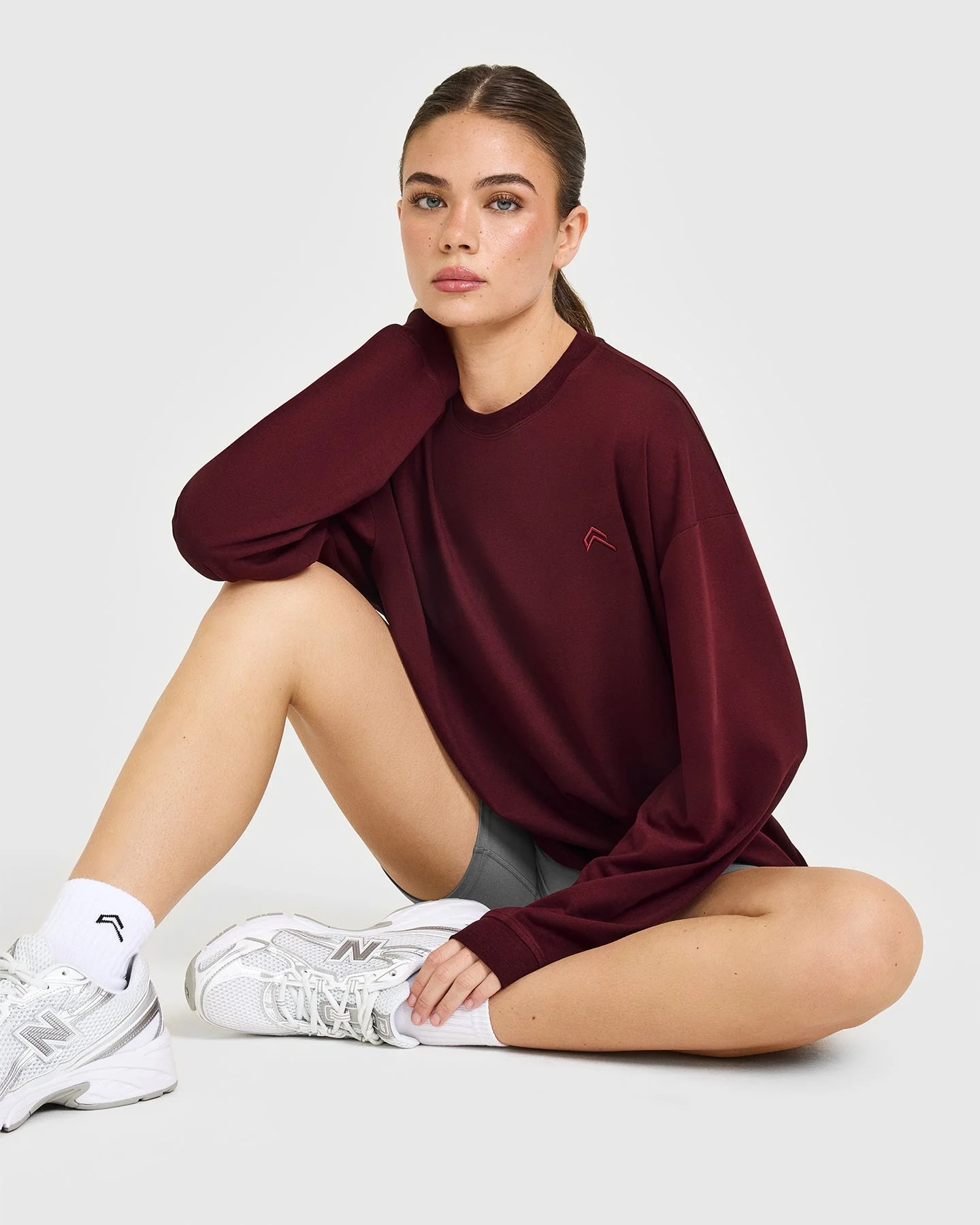 Classic Oversized Lightweight Long Sleeve Top | Rosewood - Image 6