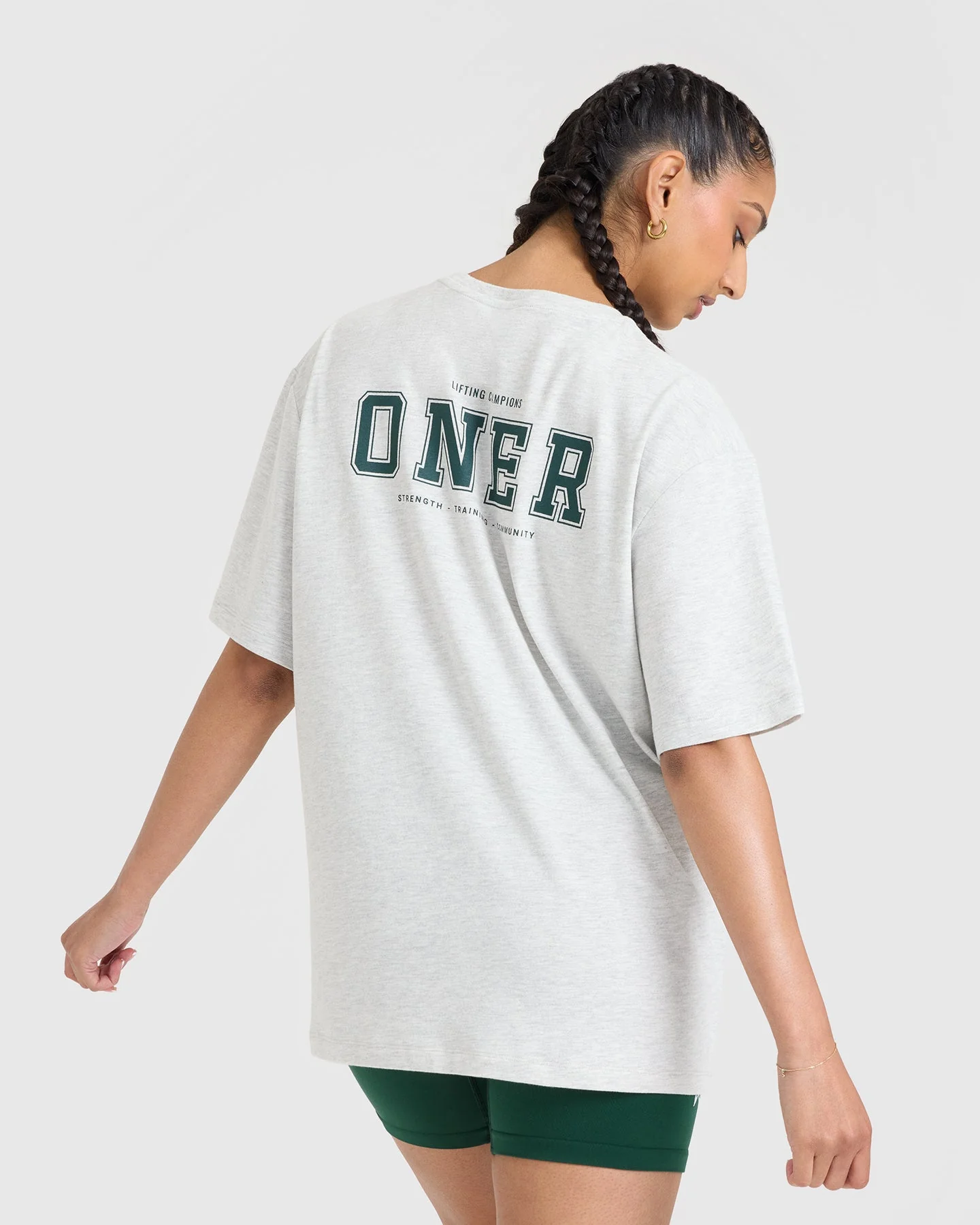 Classic Oversized Lightweight T-Shirt with Printed Logo | Light Grey Marl - Image 2