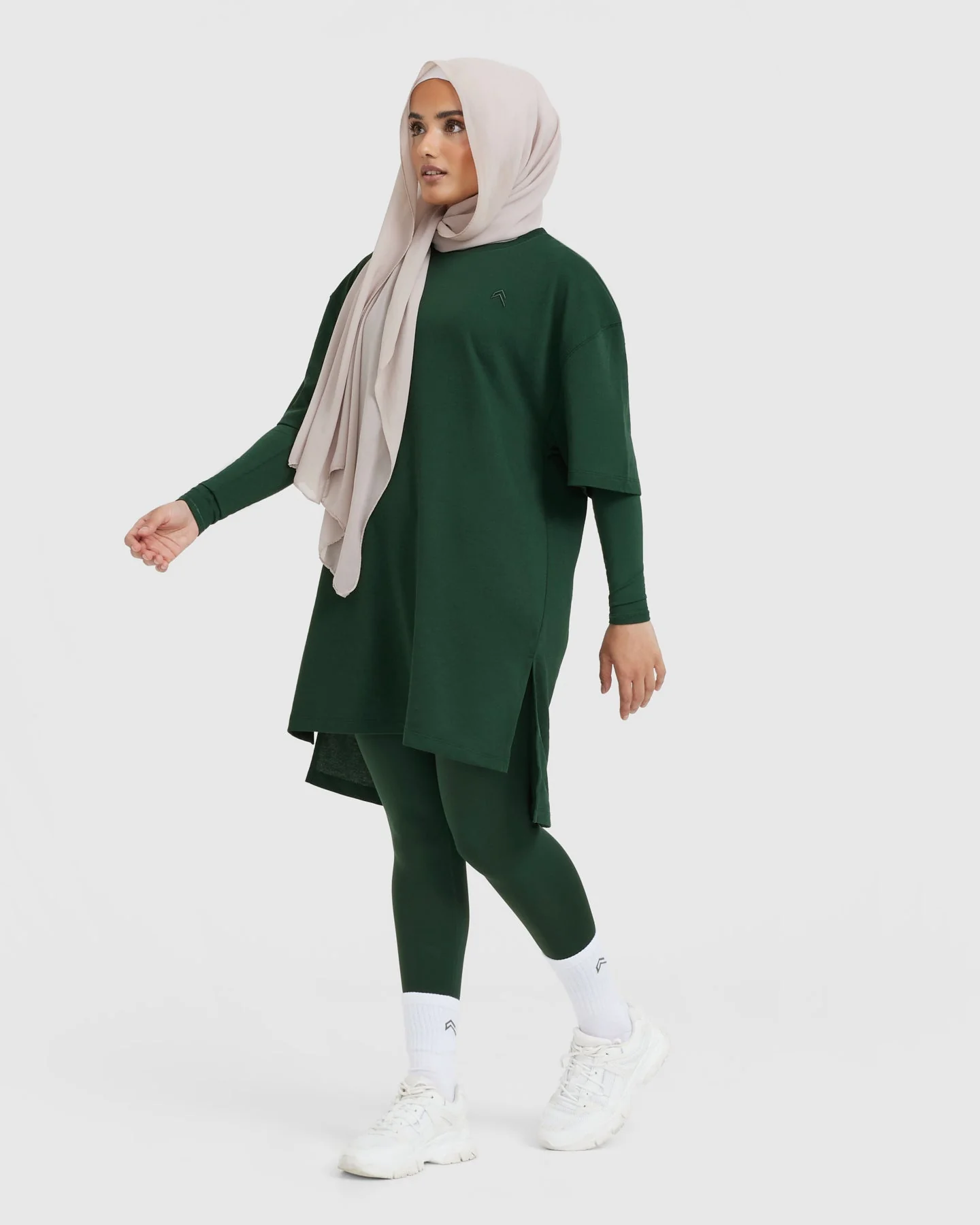 Classic Oversized Longline T-Shirt | Pine Green - Image 3