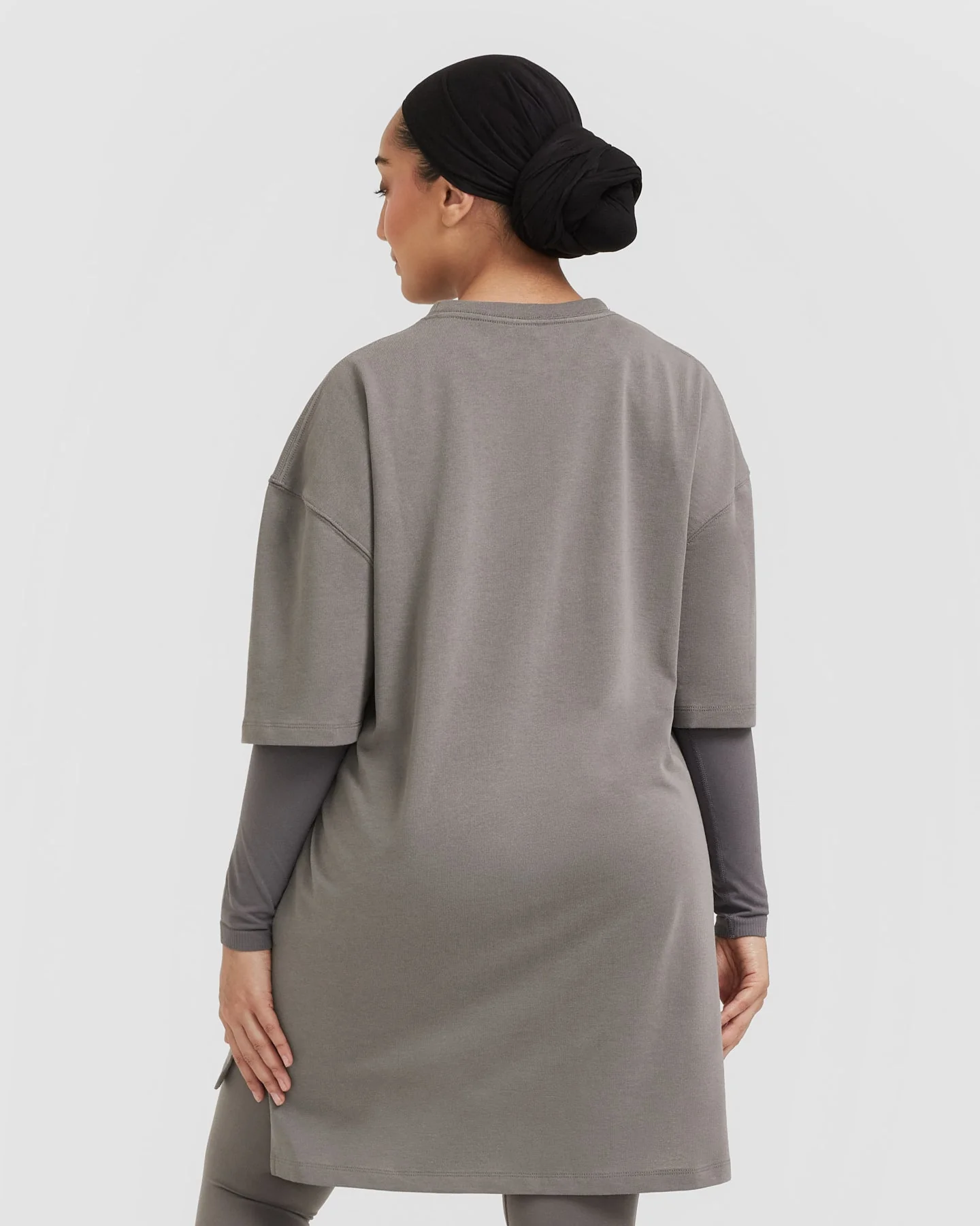 Classic Oversized Longline T-Shirt | Ash Grey - Image 2