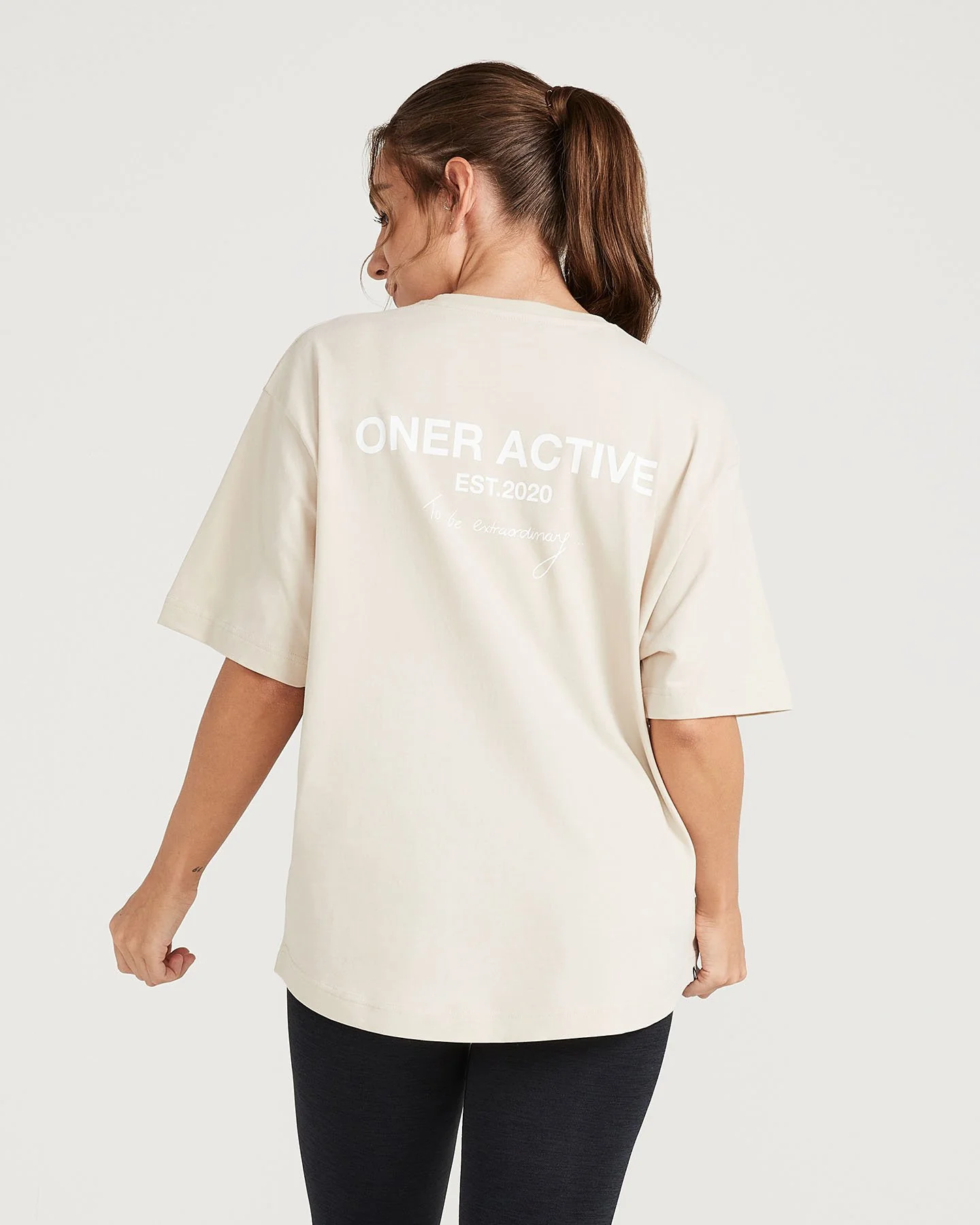 Classic Oversized Short Sleeve Tee | Sand - Image 2