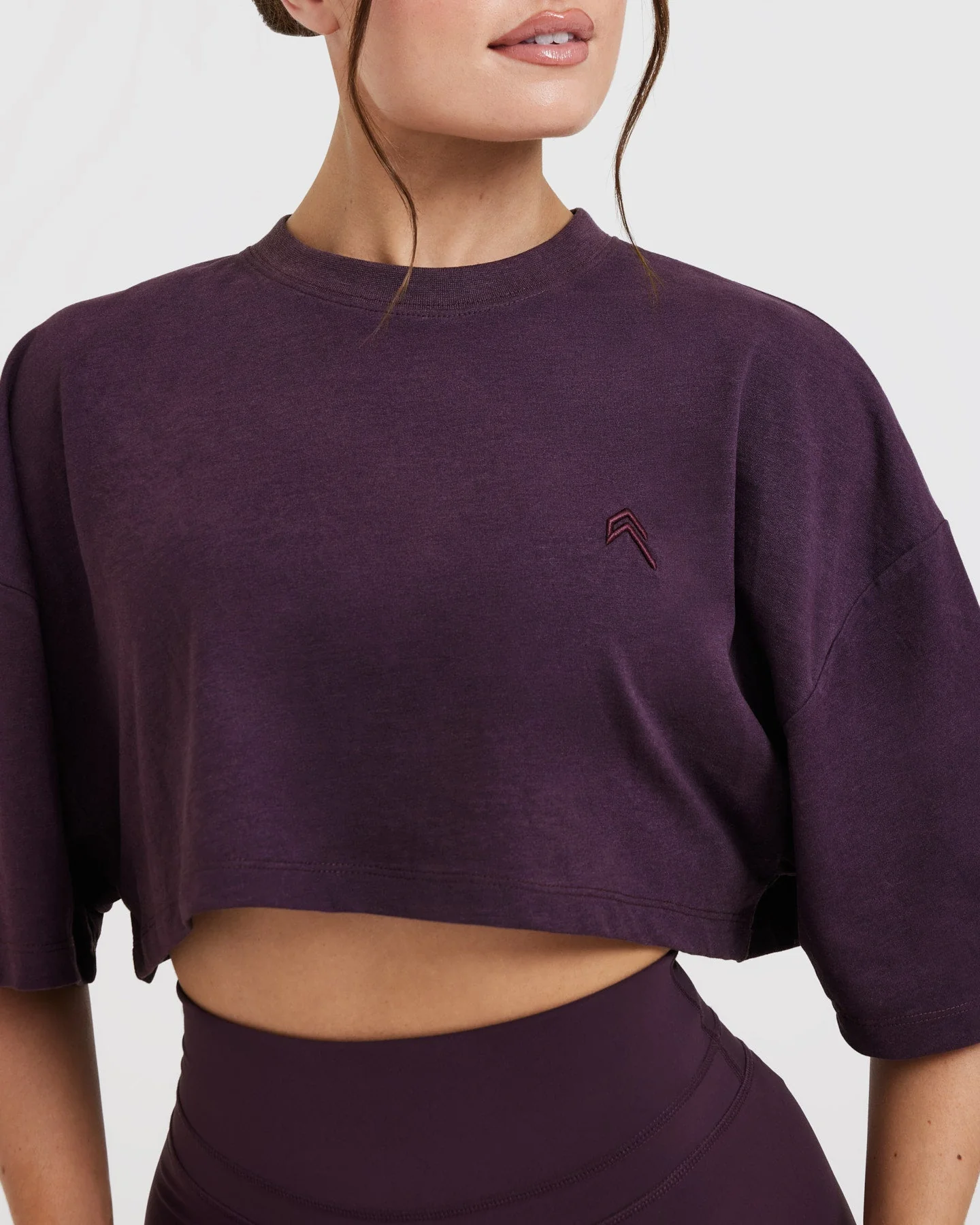 Classic Relaxed Crop Lightweight T-Shirt | Blackberry Purple - Image 4