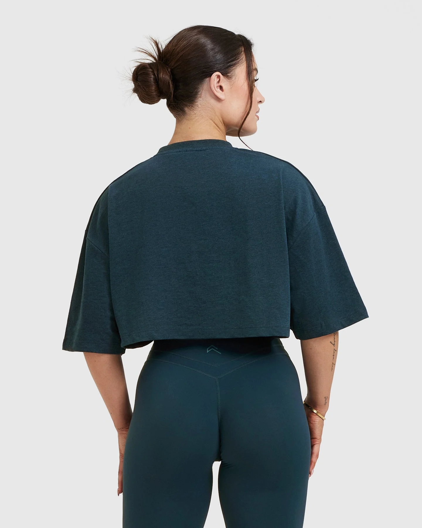 Classic Relaxed Crop Lightweight T-Shirt | Oil Blue - Image 2