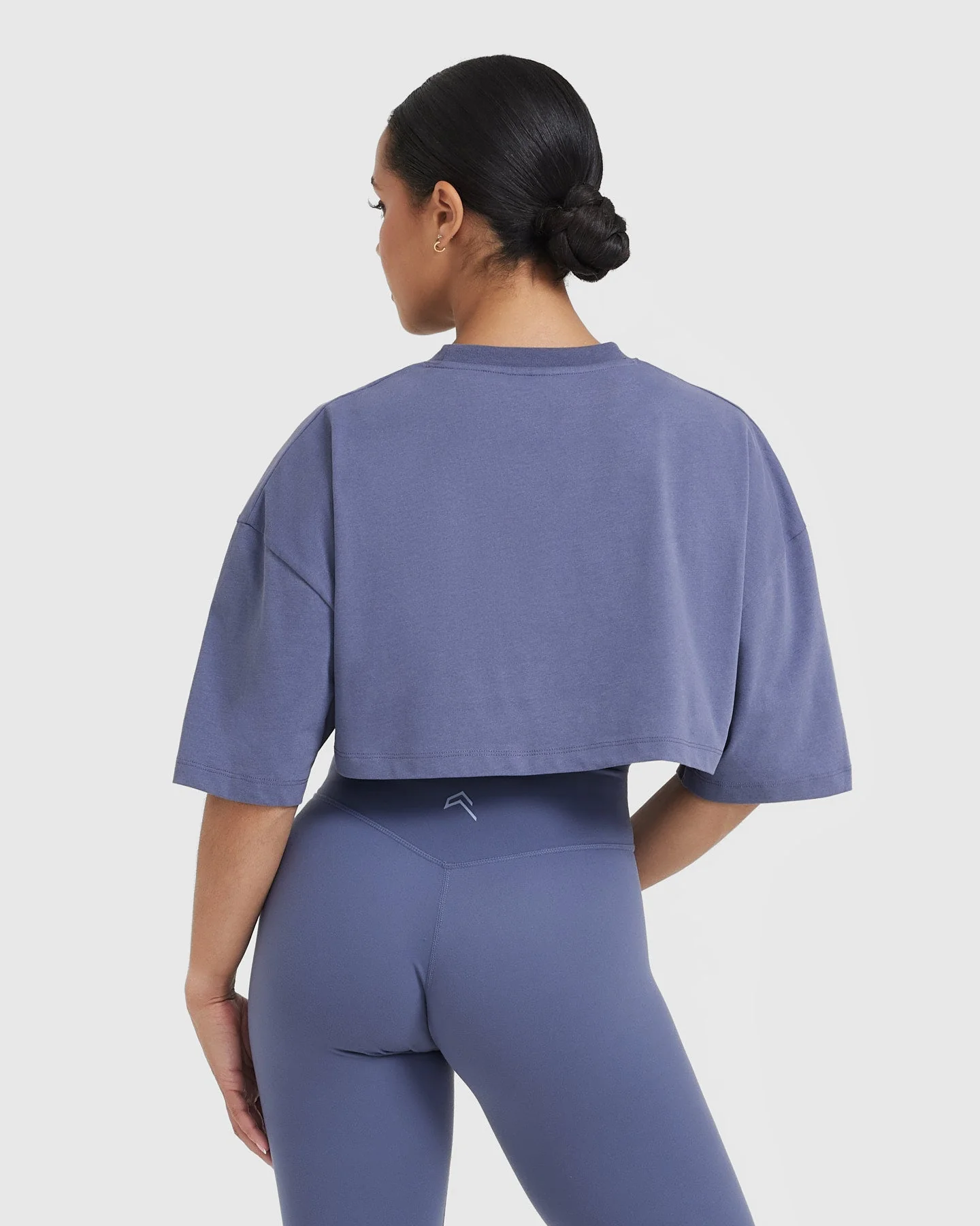 Classic Relaxed Crop Lightweight T-Shirt | Washed Slate Blue - Image 2