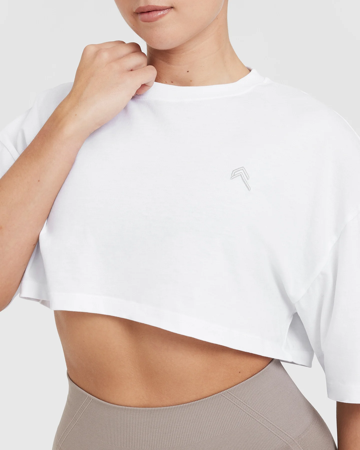 Classic Relaxed Crop Lightweight T-Shirt | White - Image 4