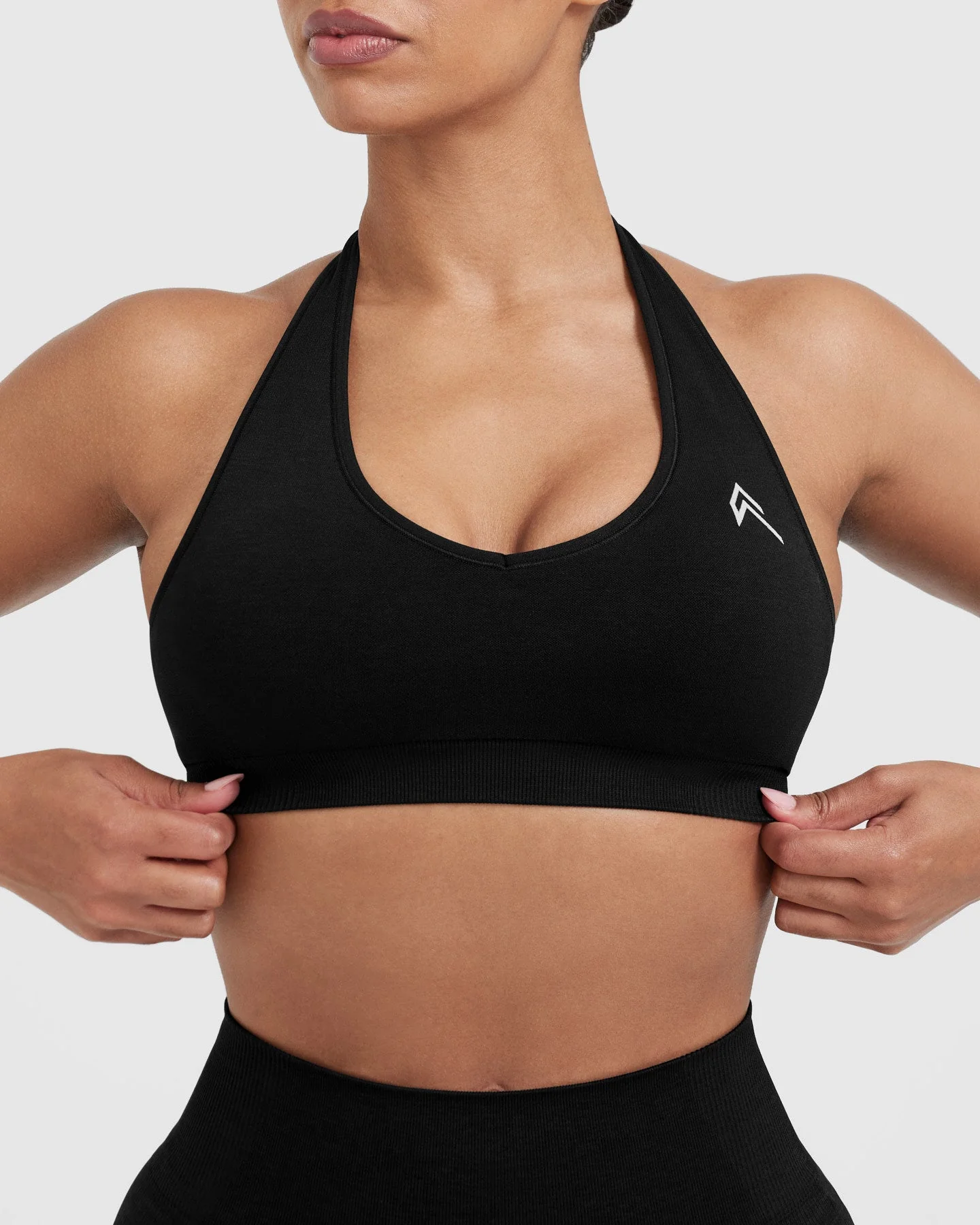 Classic Seamless 2.0 Halter Neck Bralette | Black Marl - Image 4