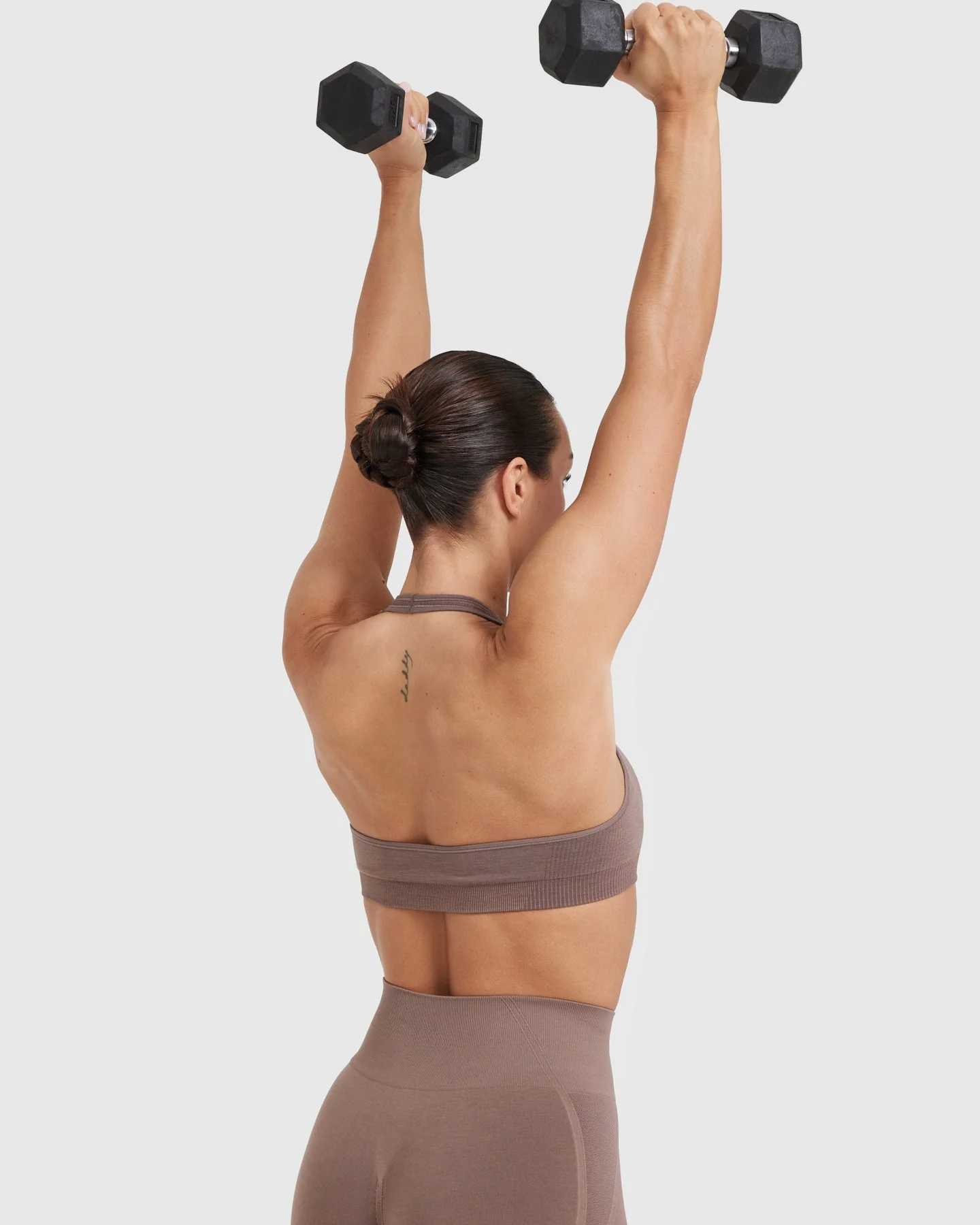 Classic Seamless 2.0 Halter Neck Bralette | Cool Brown Marl - Image 5