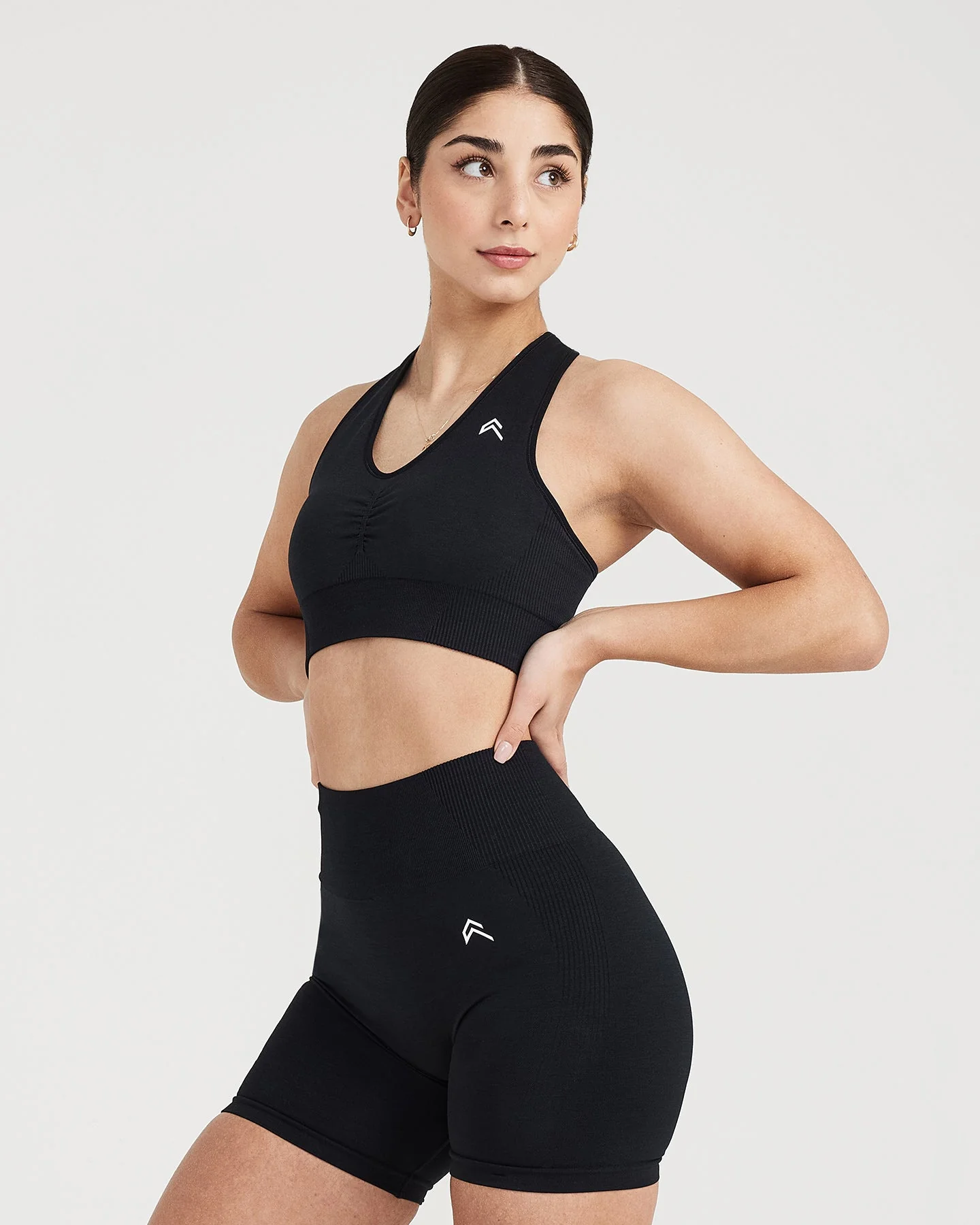 Classic Seamless 2.0 V Neck Bralette | Black Marl - Image 2