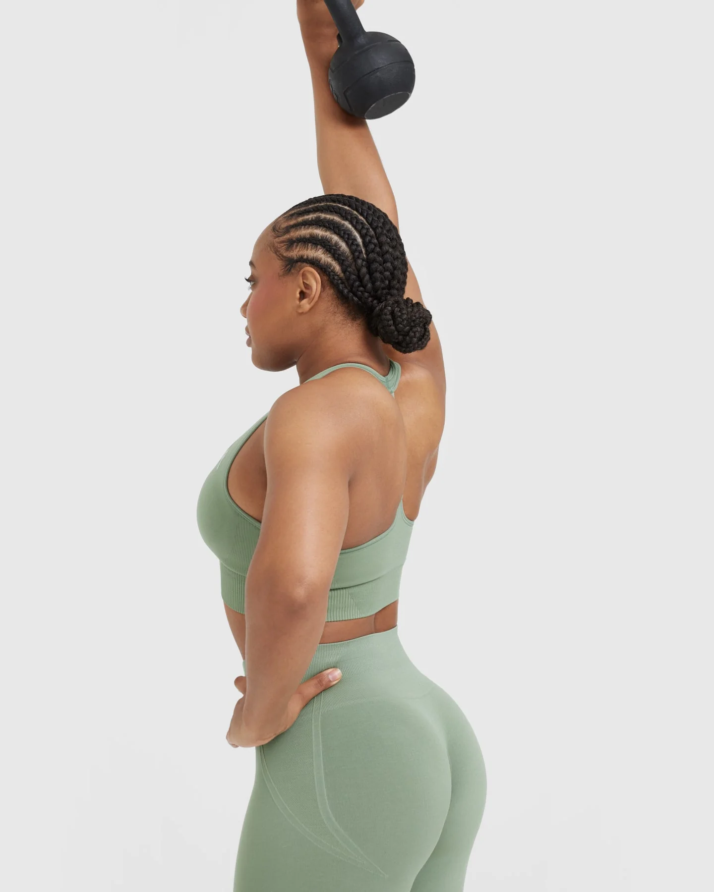 Classic Seamless 2.0 V Neck Bralette | Sage Marl - Image 6