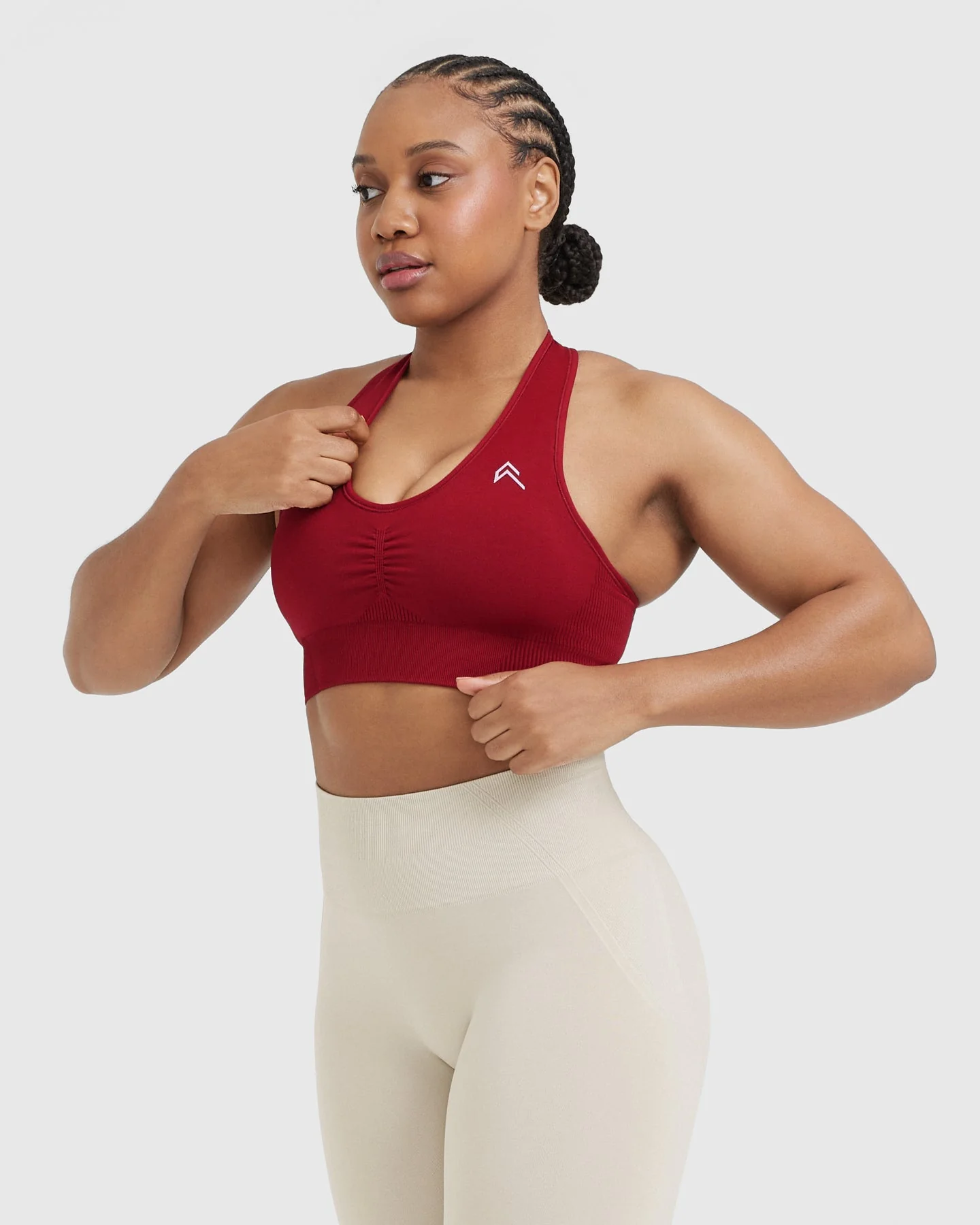 Classic Seamless 2.0 V Neck Bralette | Red Wine Marl - Image 3