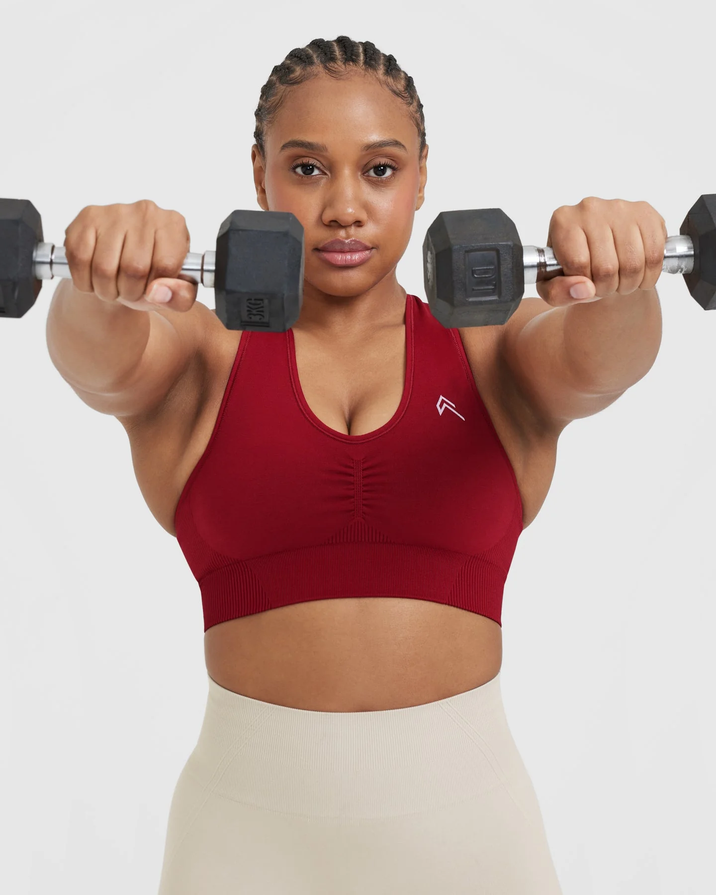 Classic Seamless 2.0 V Neck Bralette | Red Wine Marl - Image 6