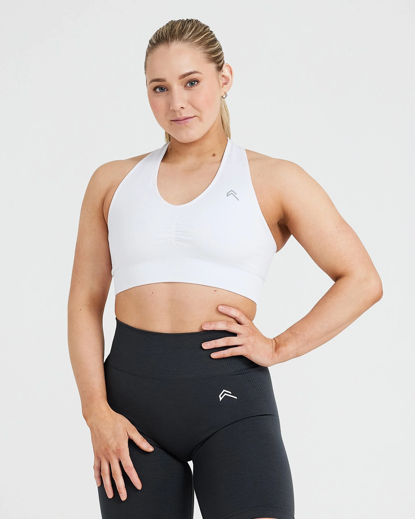 Classic Seamless 2.0 V Neck Bralette | White - Image 2