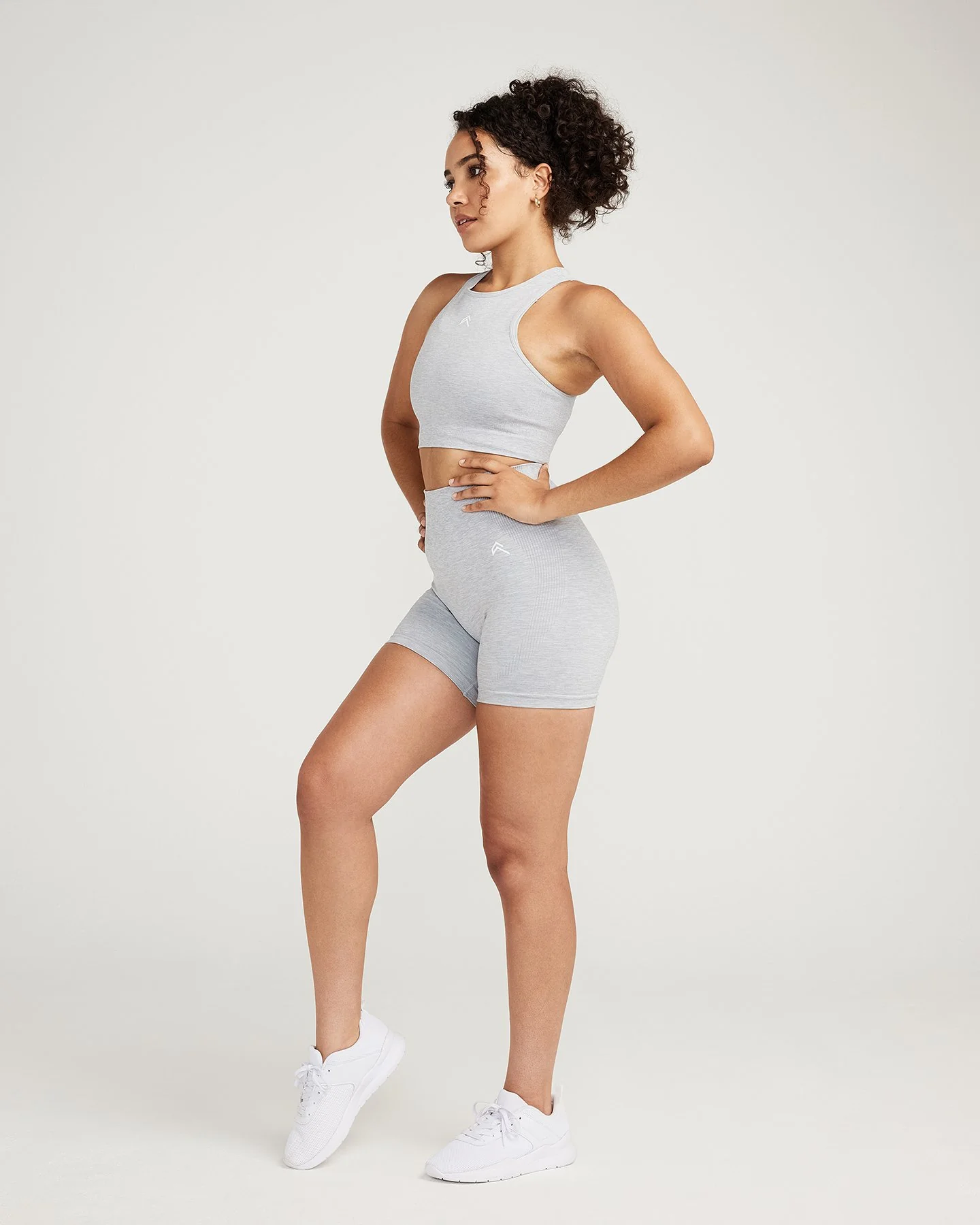 Classic Seamless Crop Top | Grey Marl - Image 2