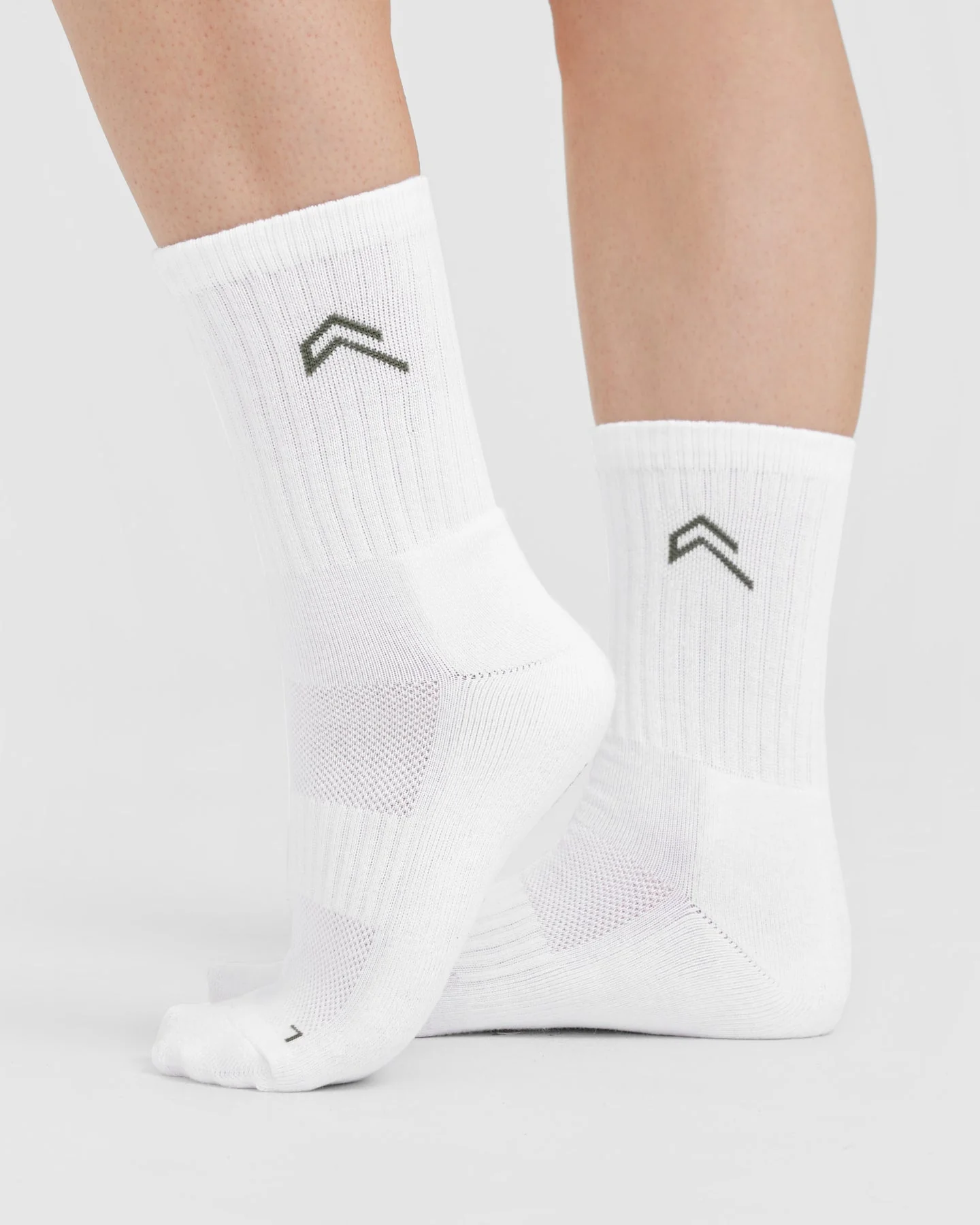 Crew Socks 2 Pack | White/Grey/Forest Green - Image 2