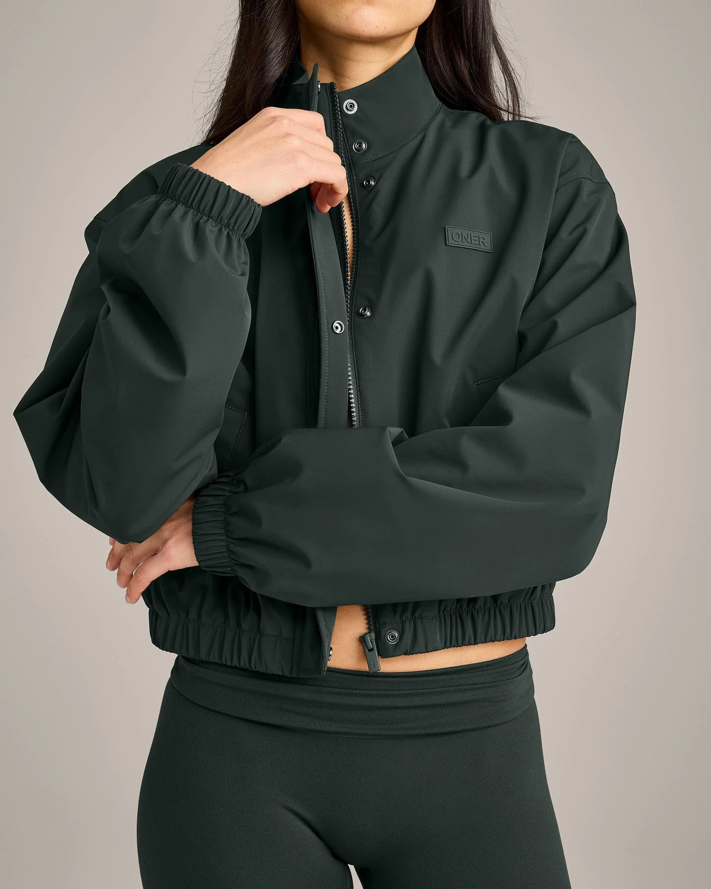 Cropped Bomber Jacket | Emerald Noir - Image 4