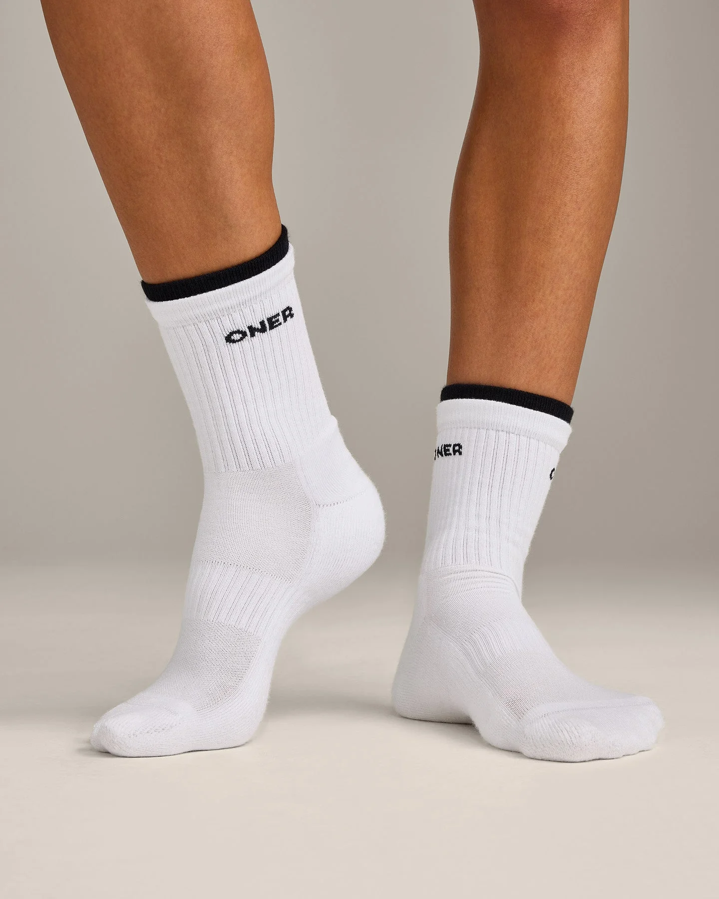 Double Layer Crew Socks 2 Pack | White - Image 4
