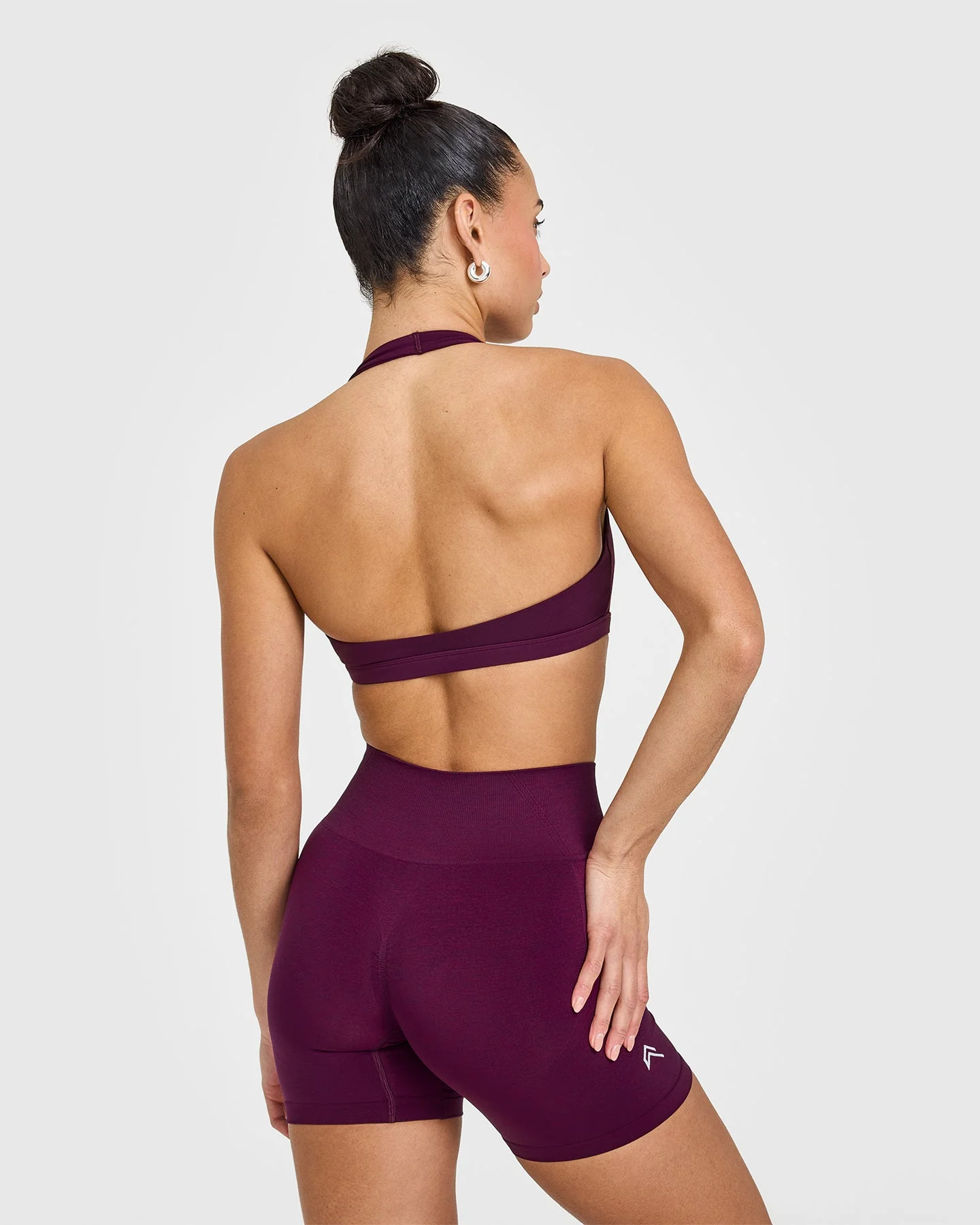 EasyLift™ Halter Bralette with White Logo | Ripe Fig - Image 2