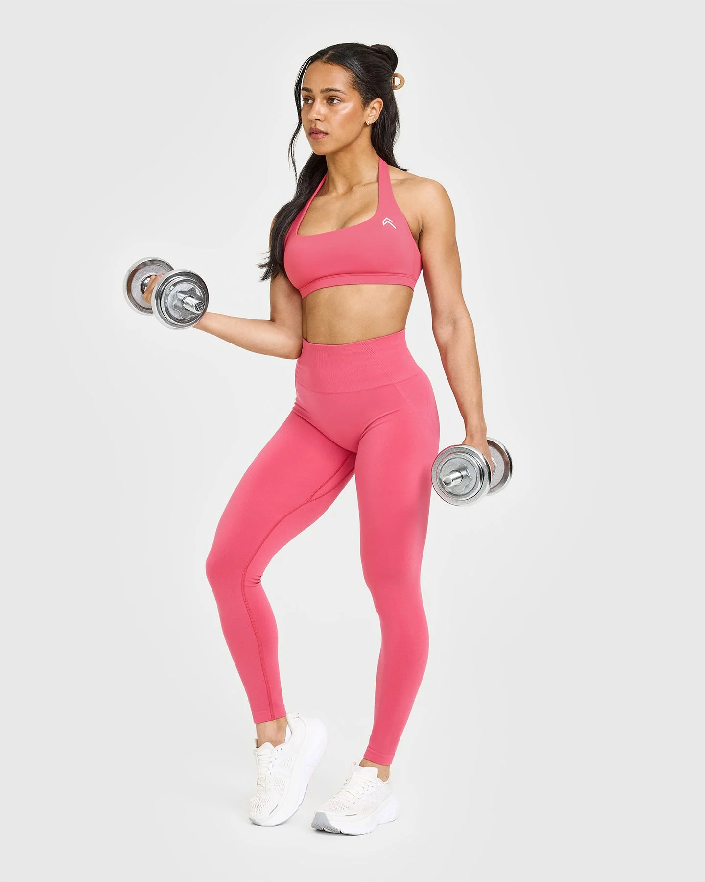 EasyLift™ Halter Bralette with White Logo | Velvet Pink - Image 5