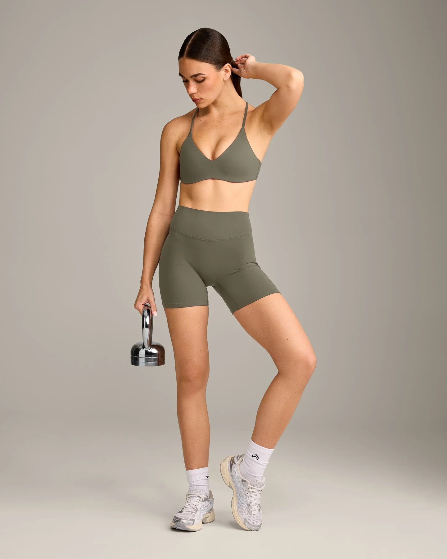 EasyLift™ Ultra Minimal Bralette with Grey Logo | Alpine Green - Image 3