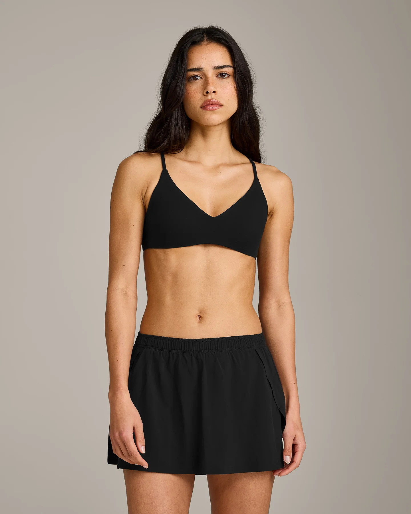 EasyLift™ Ultra Minimal Bralette with Grey Logo | Black