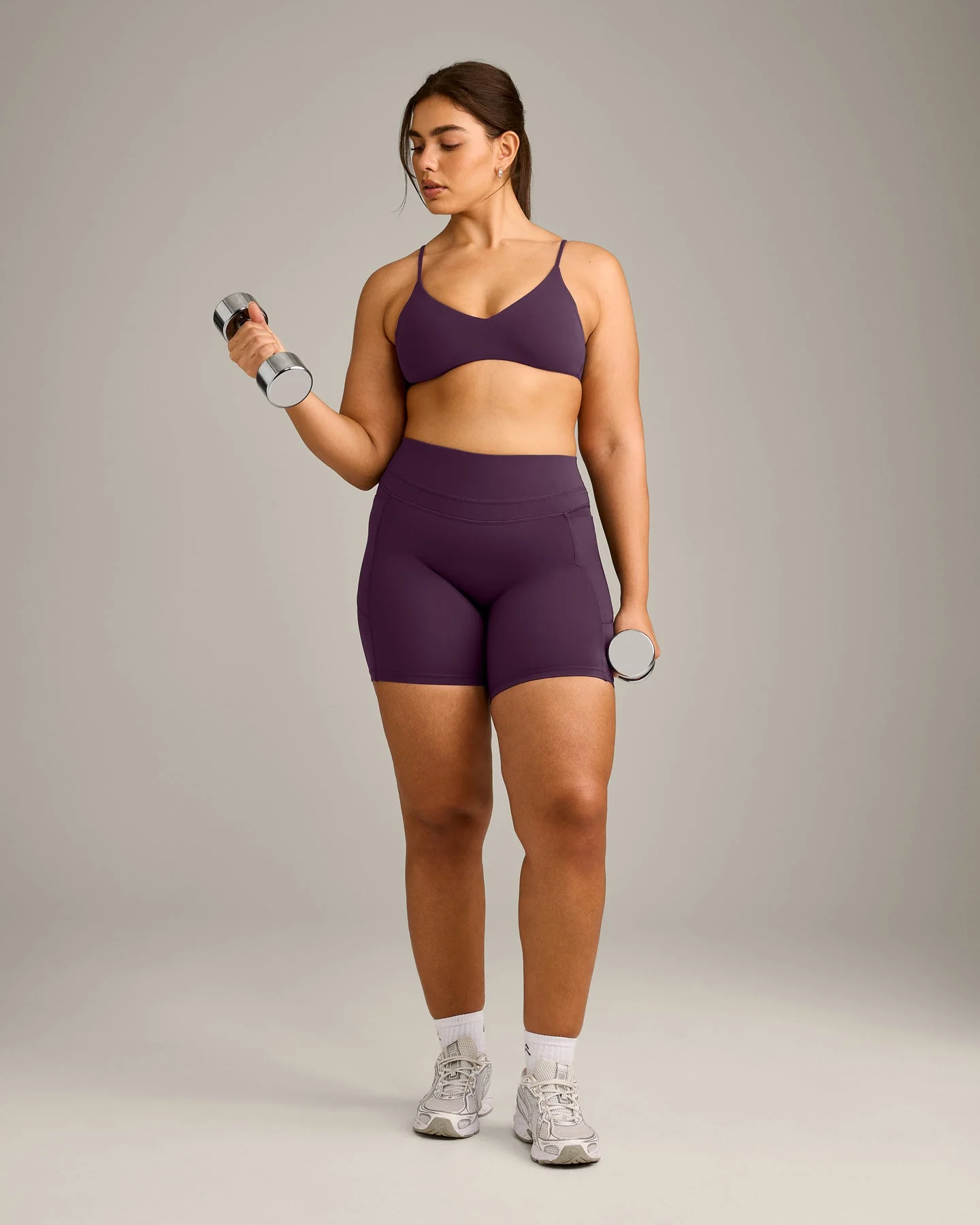 EasyLift™ Ultra Minimal Bralette with Grey Logo | Blackberry Purple - Image 3